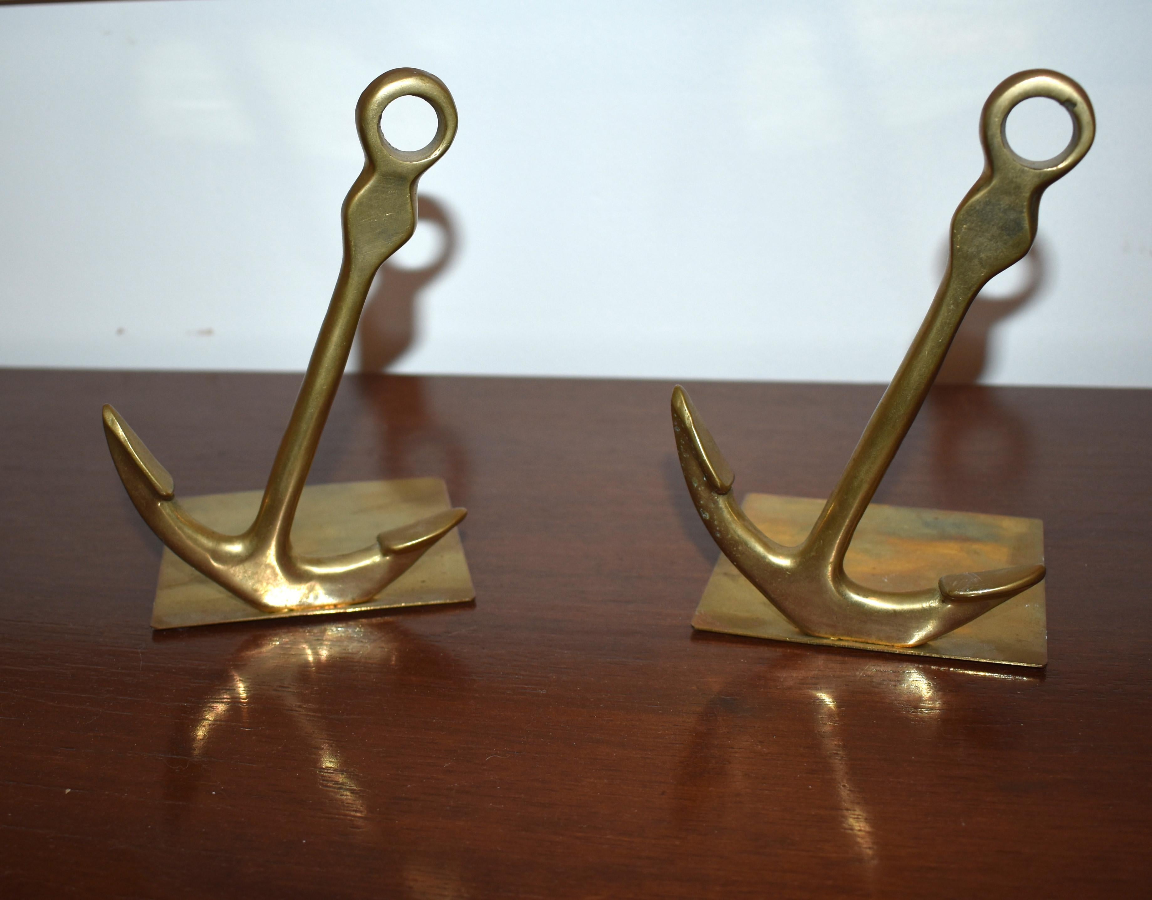 1970s Pair of nautical anchor bookends