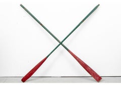 Nautical Painted Wood Oars in X Formation