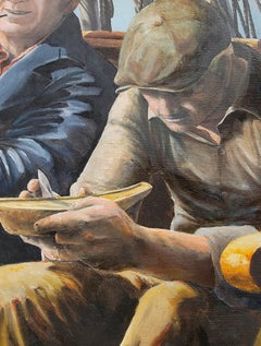 Nautical Painting of Sailors on Ship