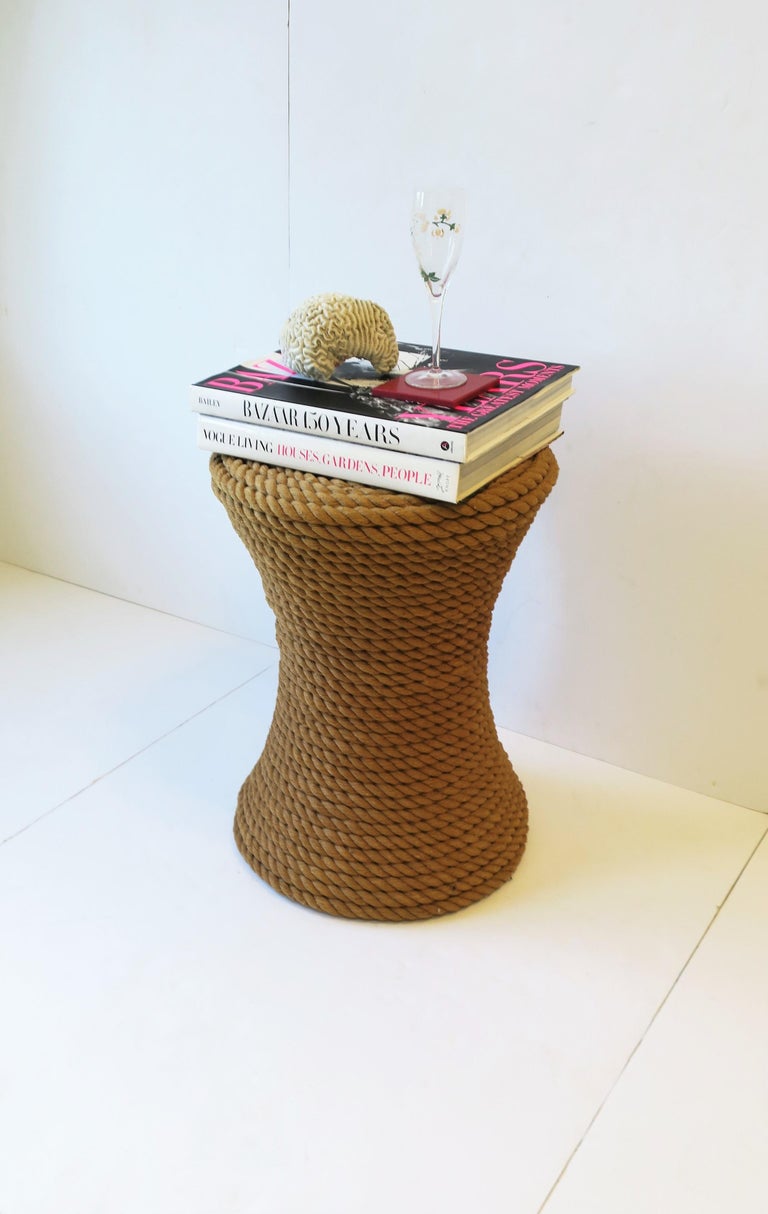 Nautical Rope Round Side or End Table For Sale at 1stDibs