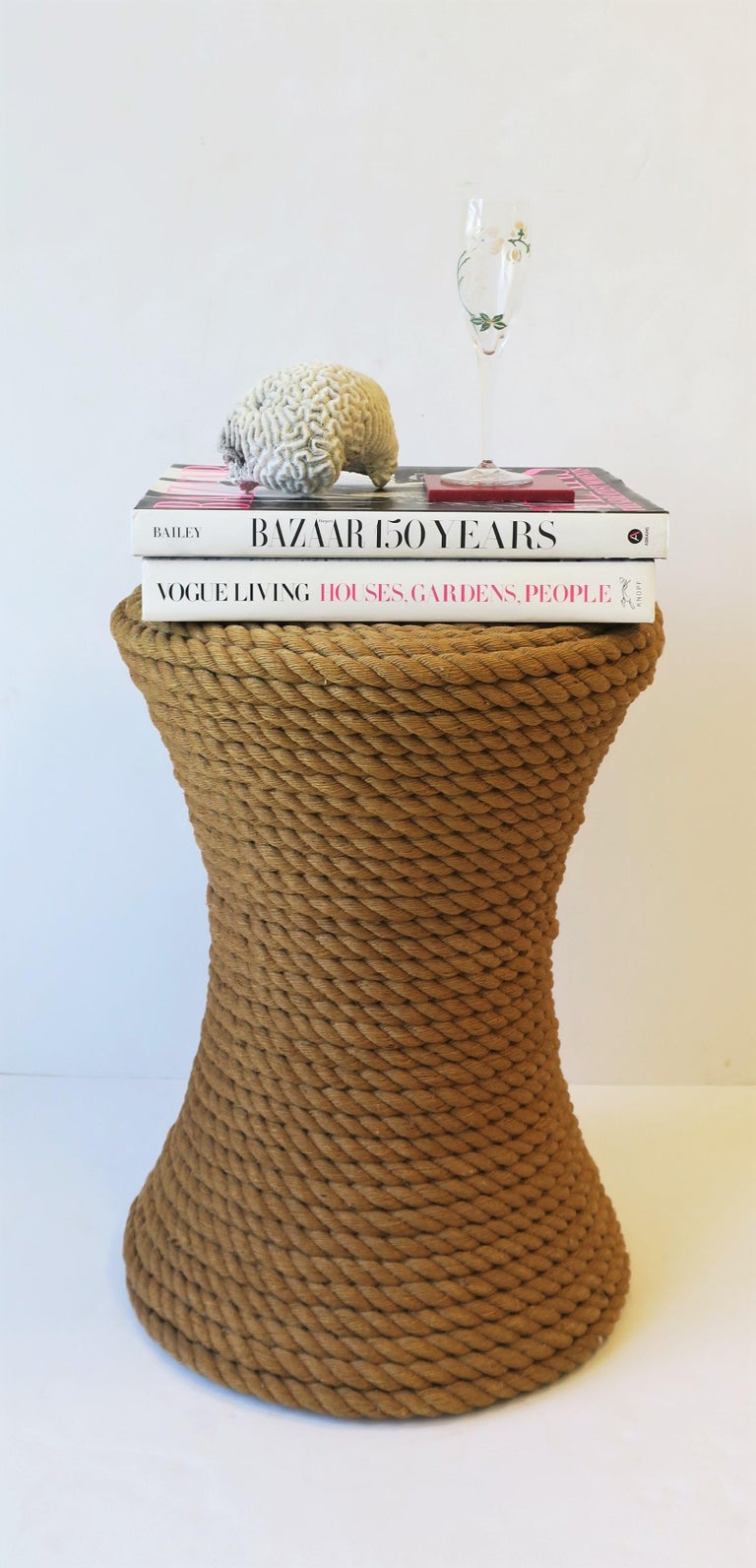 Nautical Rope Round Side or End Table For Sale at 1stDibs