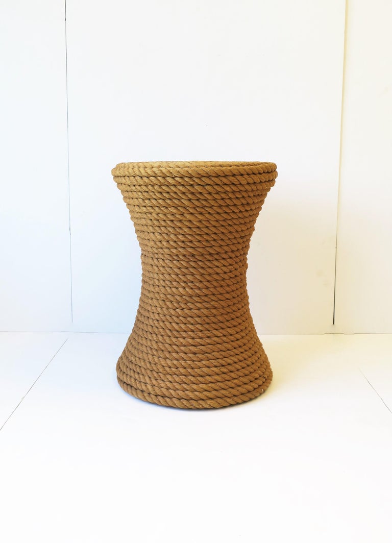 Nautical Rope Round Side or End Table For Sale at 1stDibs