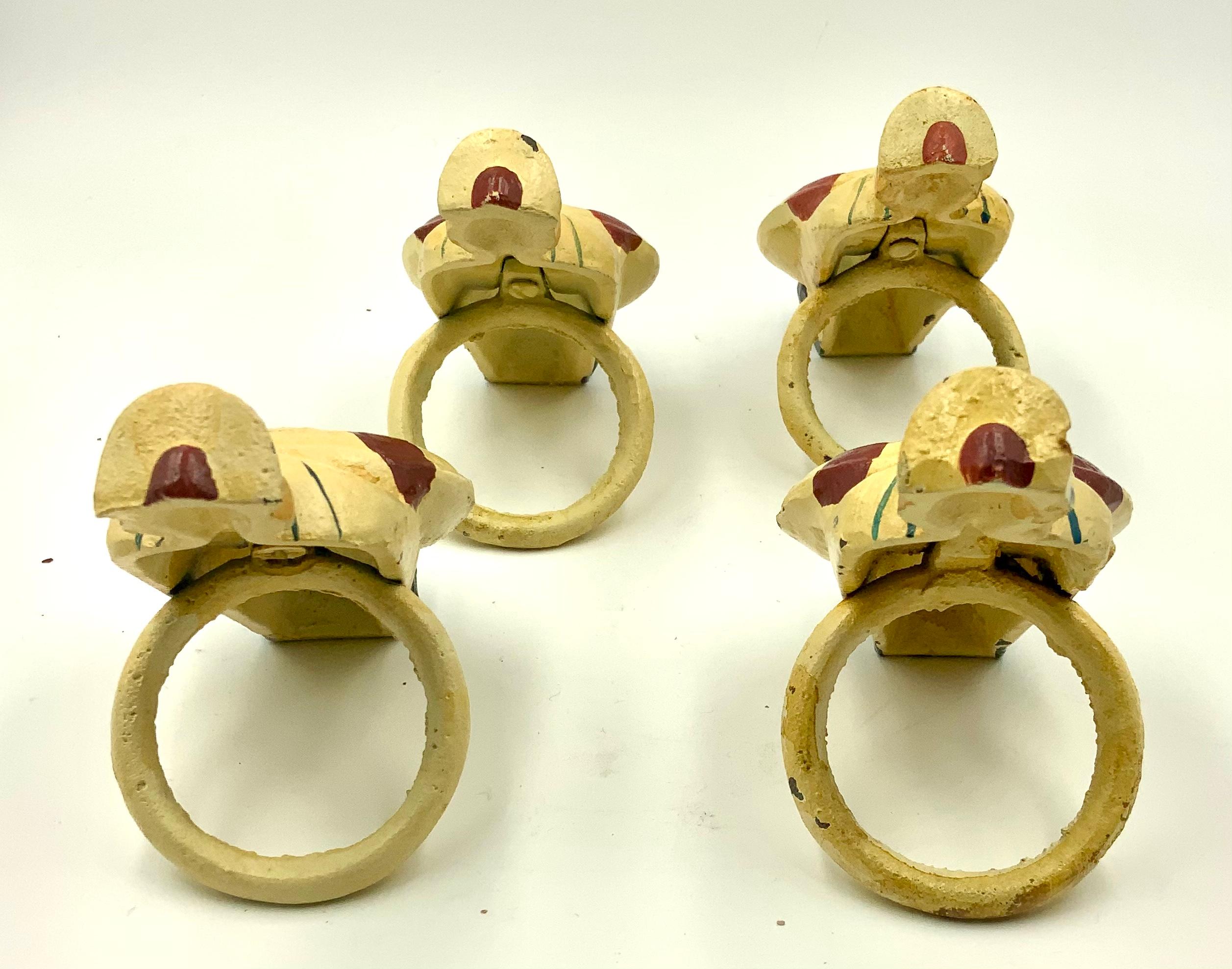 Nautical Sailor Figural Iron Napkin Rings Set of 12, Large In Good Condition In Miami Beach, FL