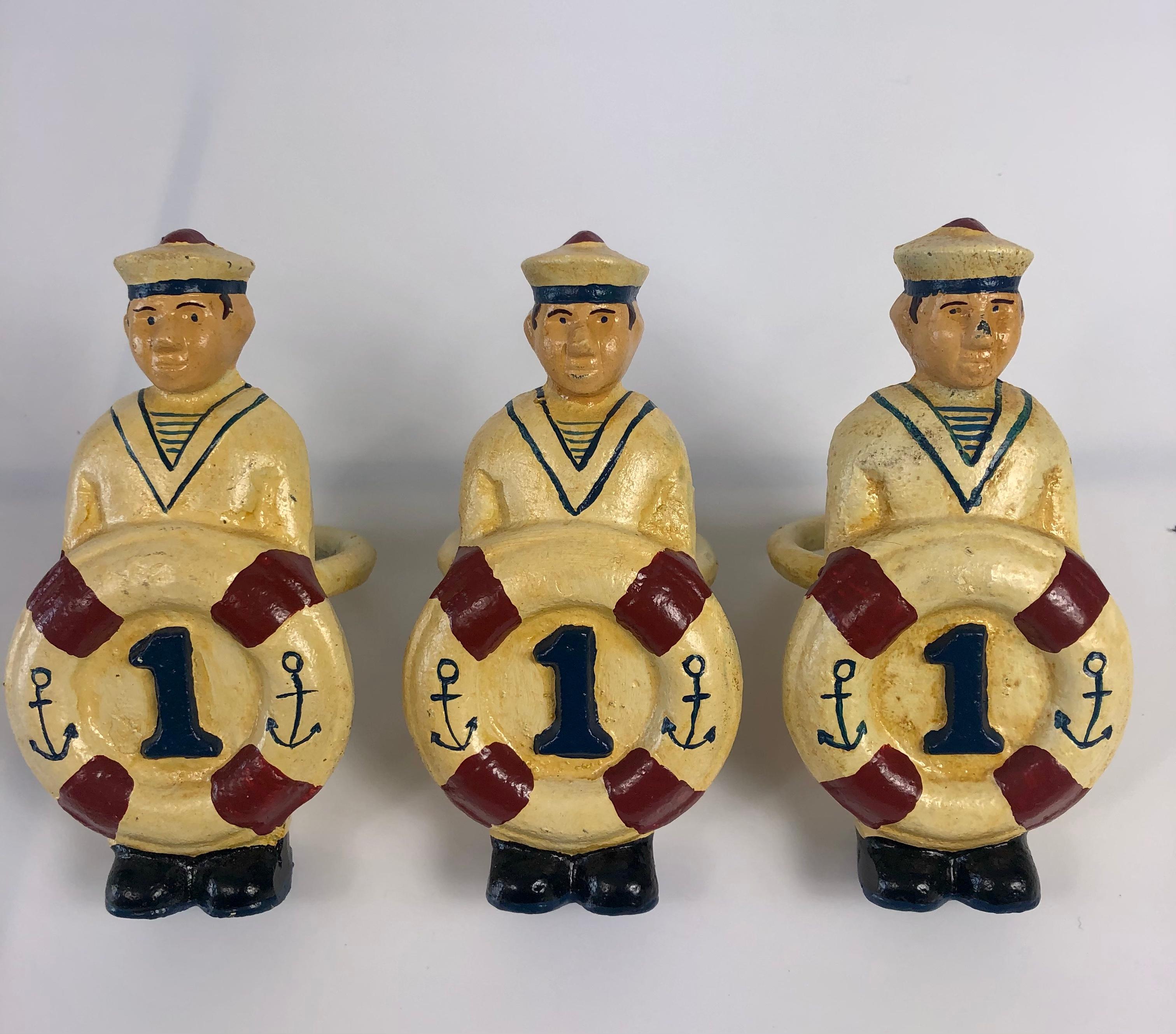 Nautical Sailor Figural Iron Napkin Rings Set of 12, Large 4