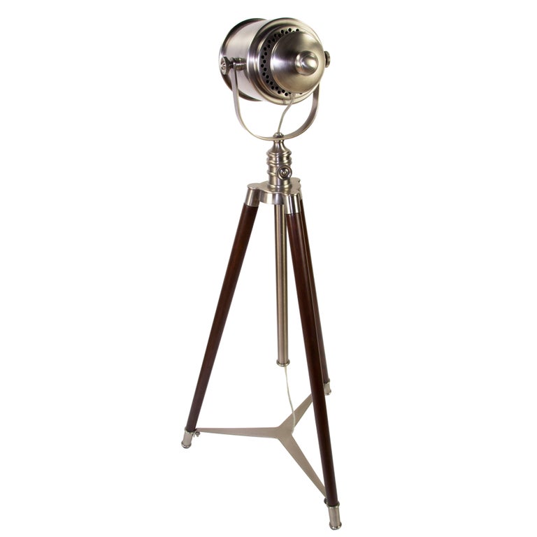 Nautical Searchlight Style Tripod Floor Lamp For Sale at ...