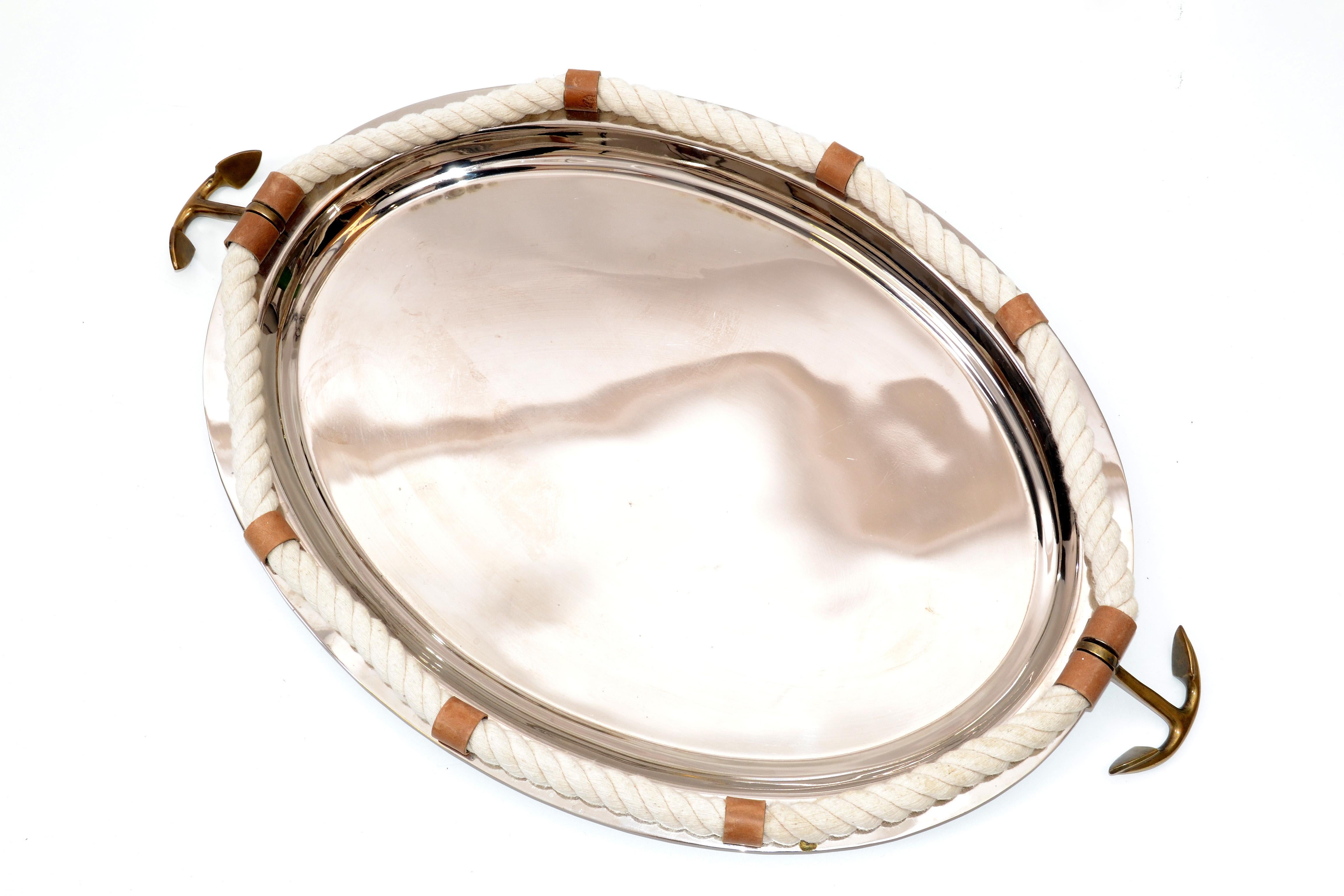 stainless steel serving tray with handles