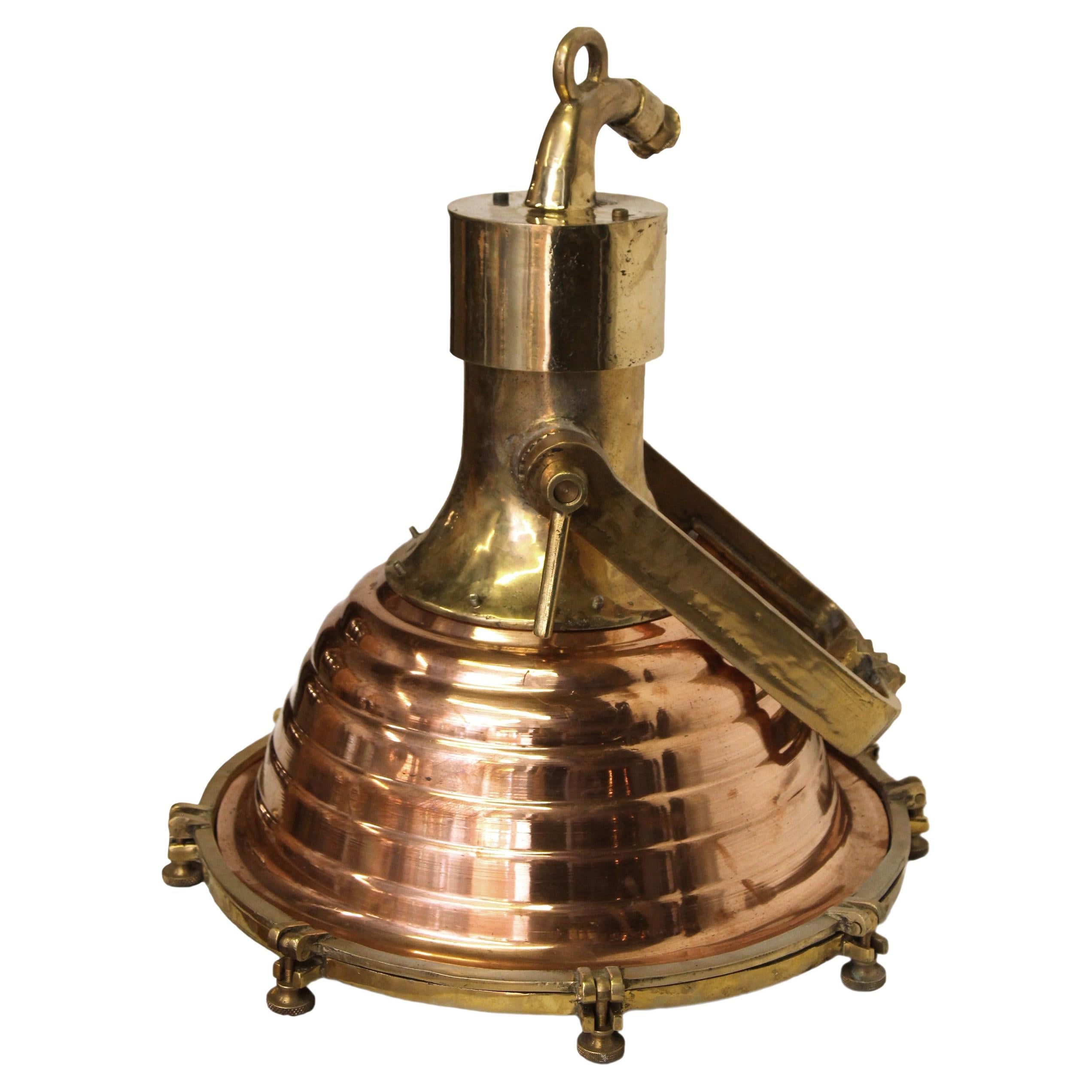 Nautical Spotlight or Fox Light in Brass and Copper at 1stDibs