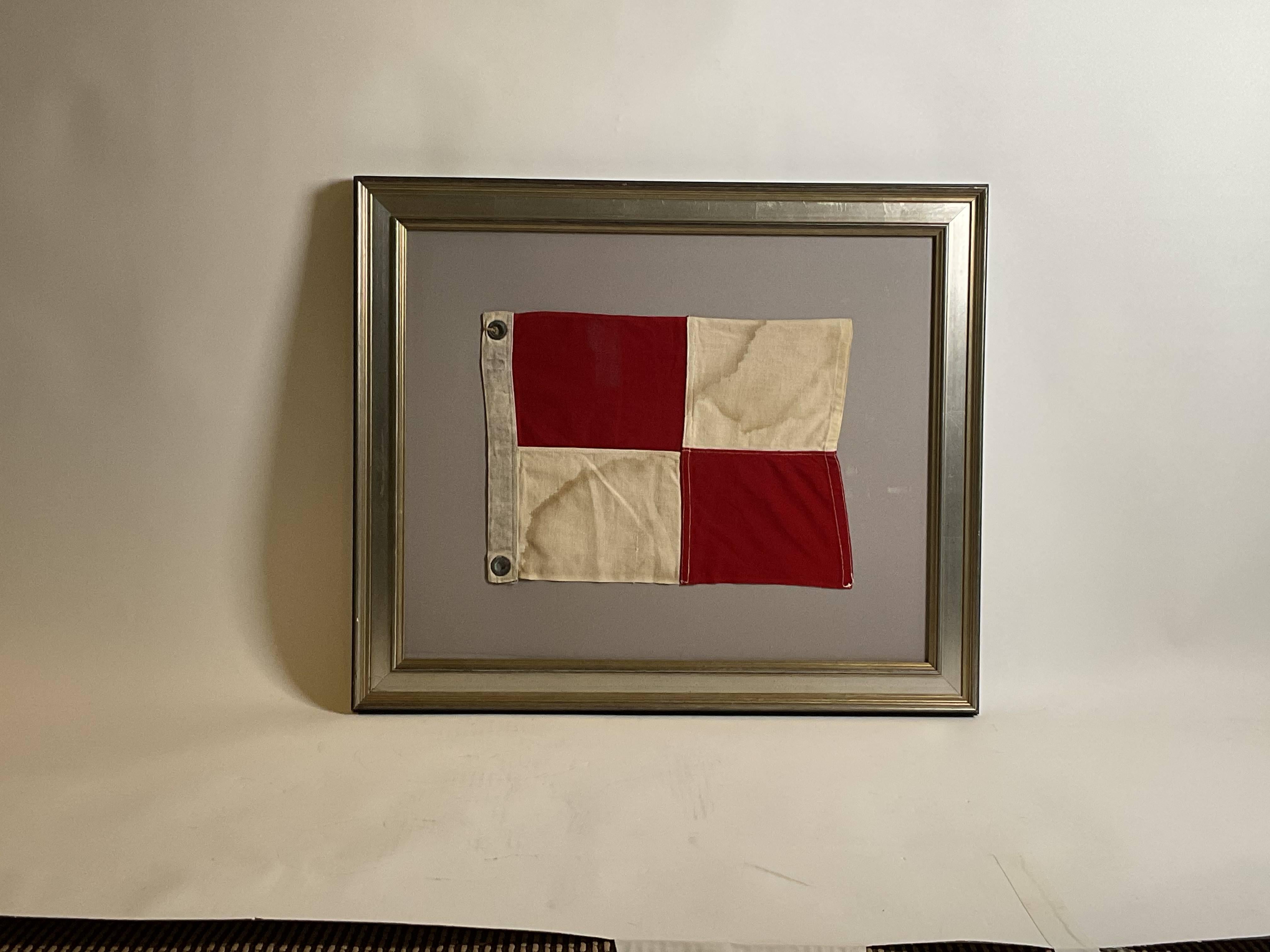 Nautical Signal Flag For Letter U Uniform In Good Condition For Sale In Norwell, MA