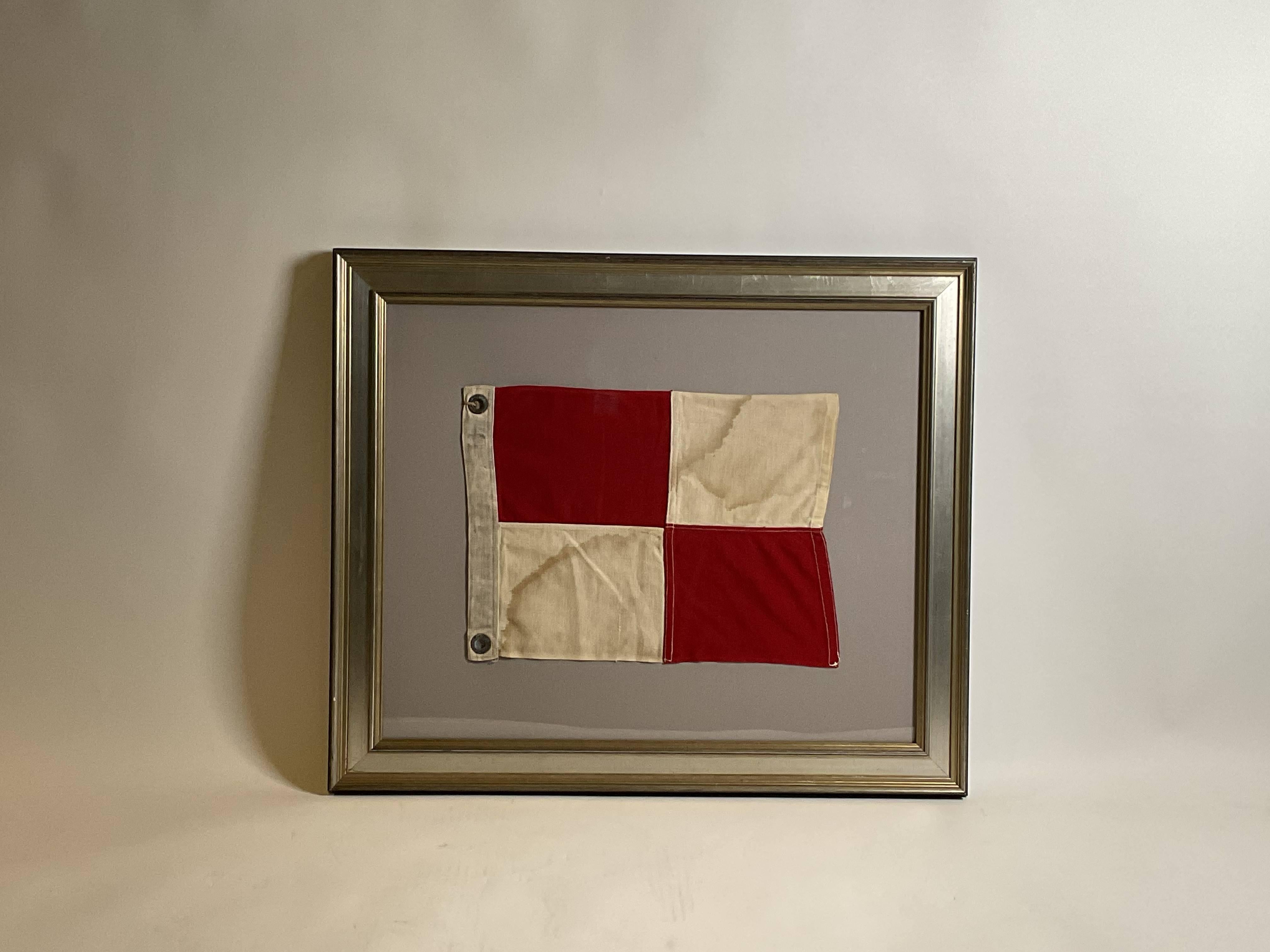 Mid-20th Century Nautical Signal Flag For Letter U Uniform For Sale