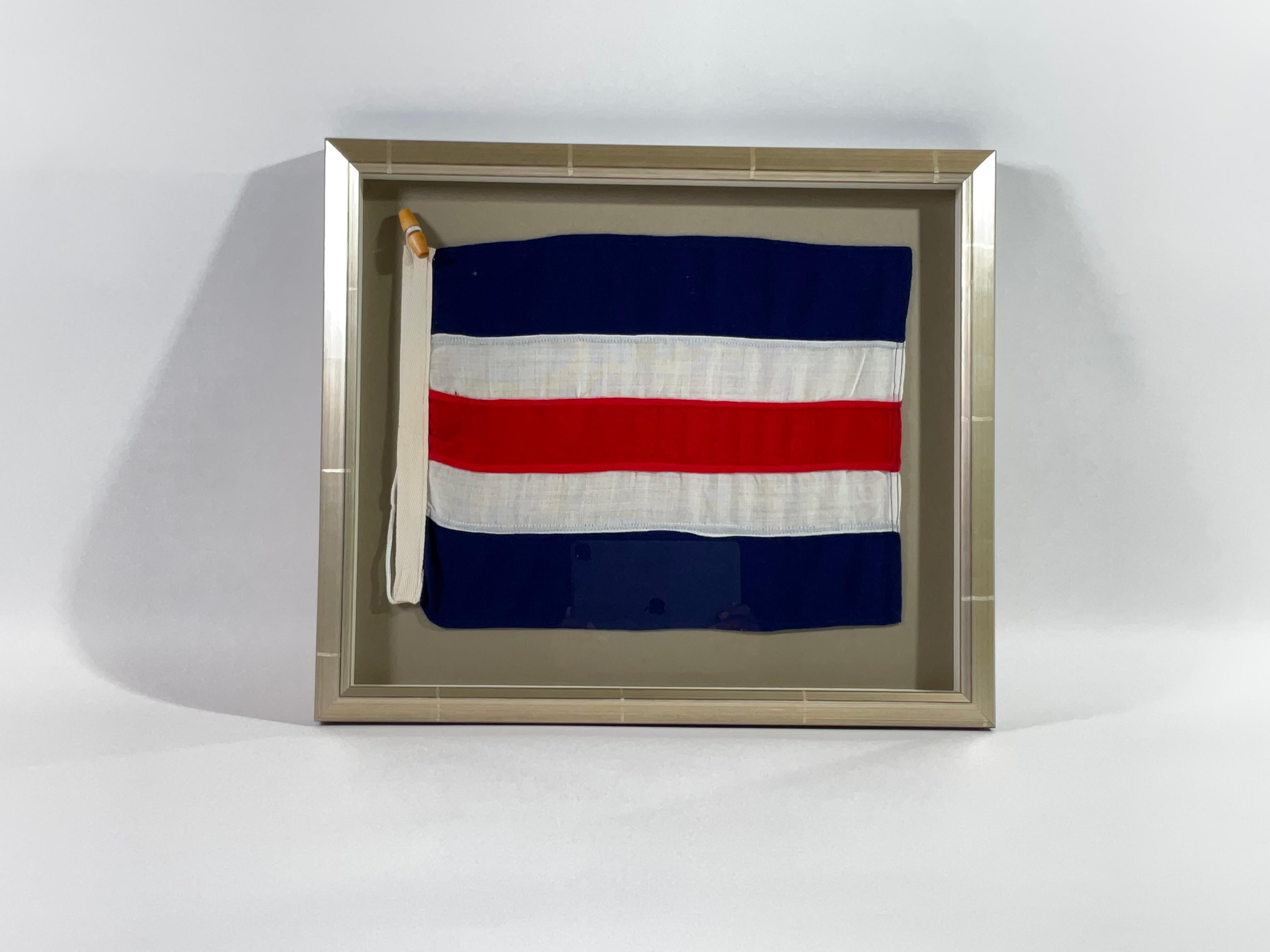 Nautical Signal Flag in Frame In Excellent Condition In Norwell, MA