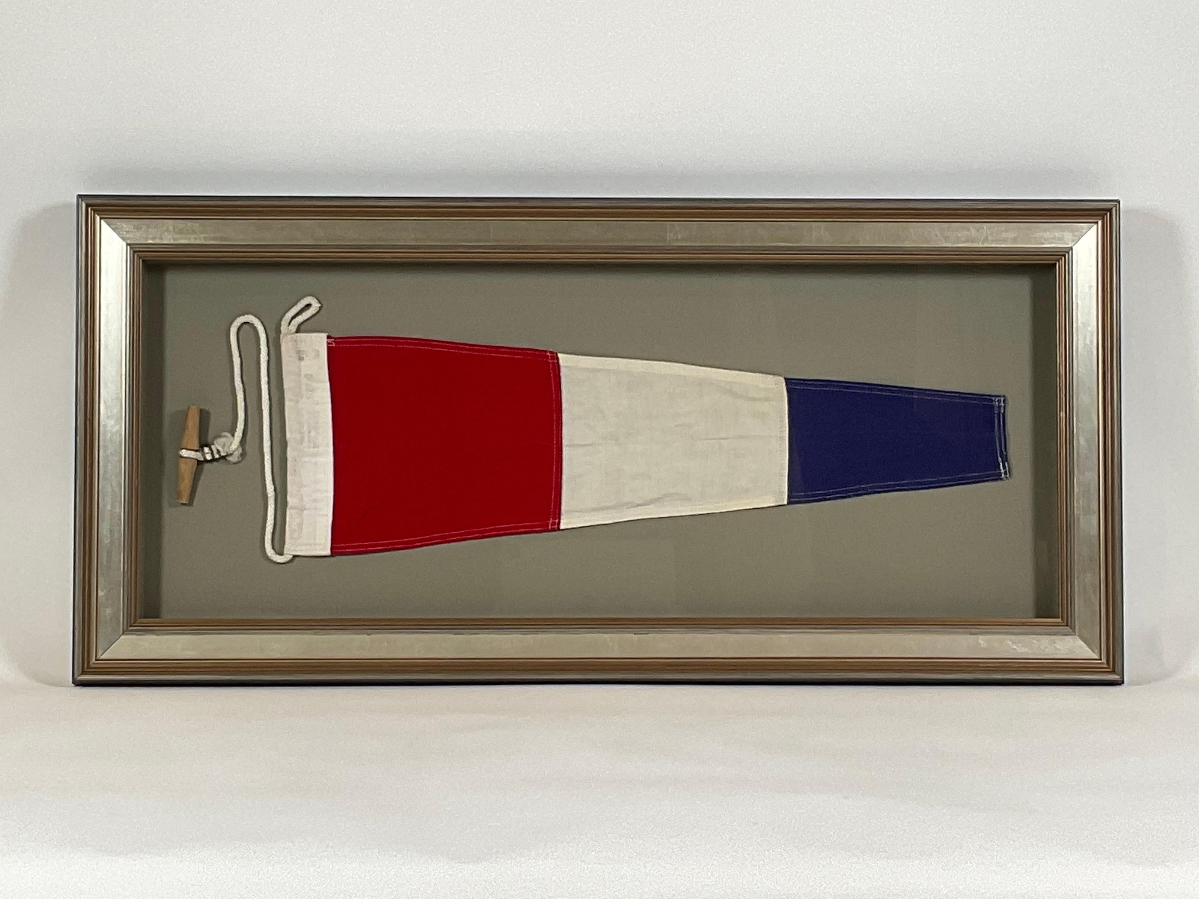 North American Nautical Signal Flag in Shadowbox Frame For Sale