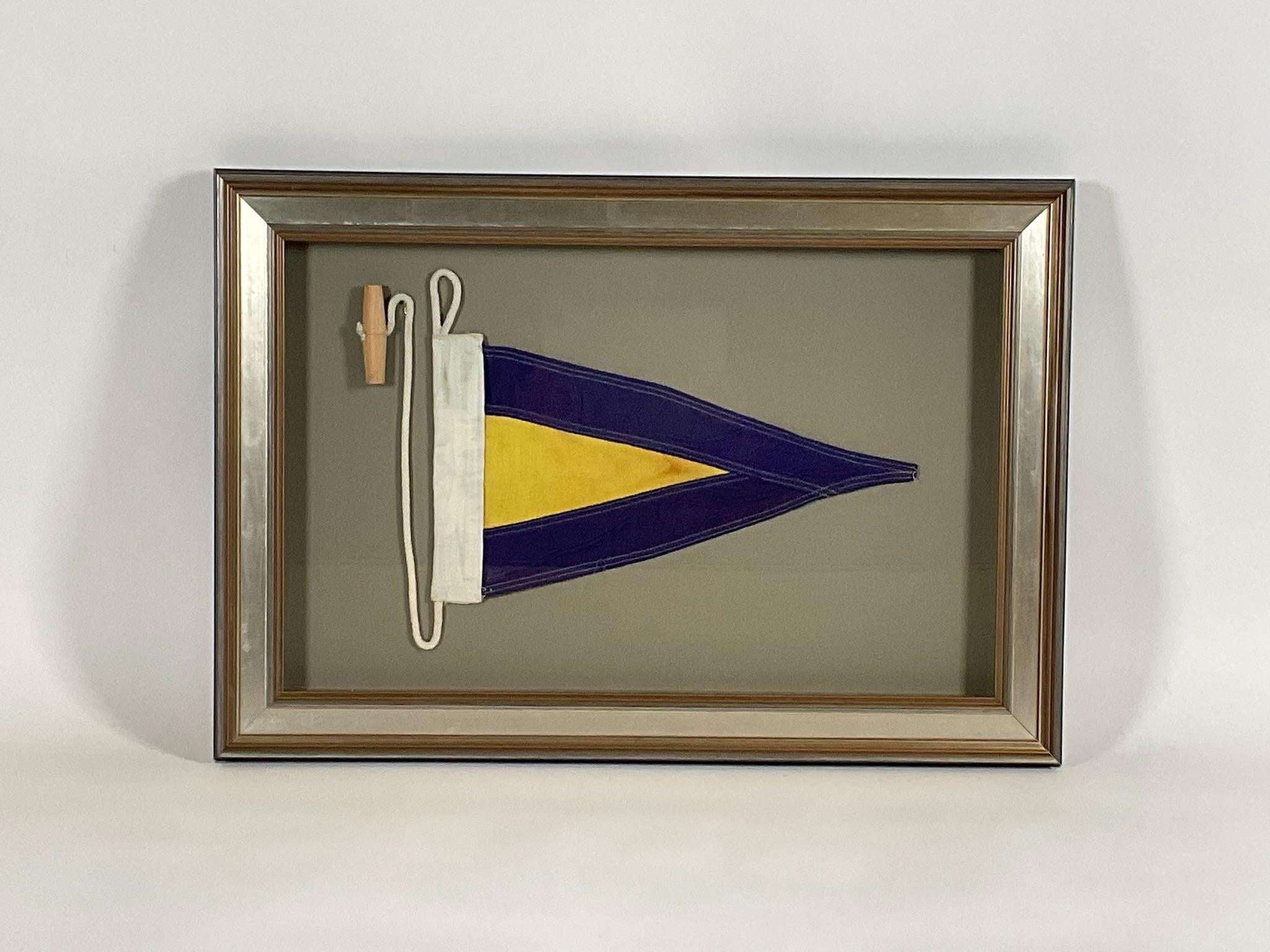 North American Nautical Signal Flag In Shadowbox Frame For Sale