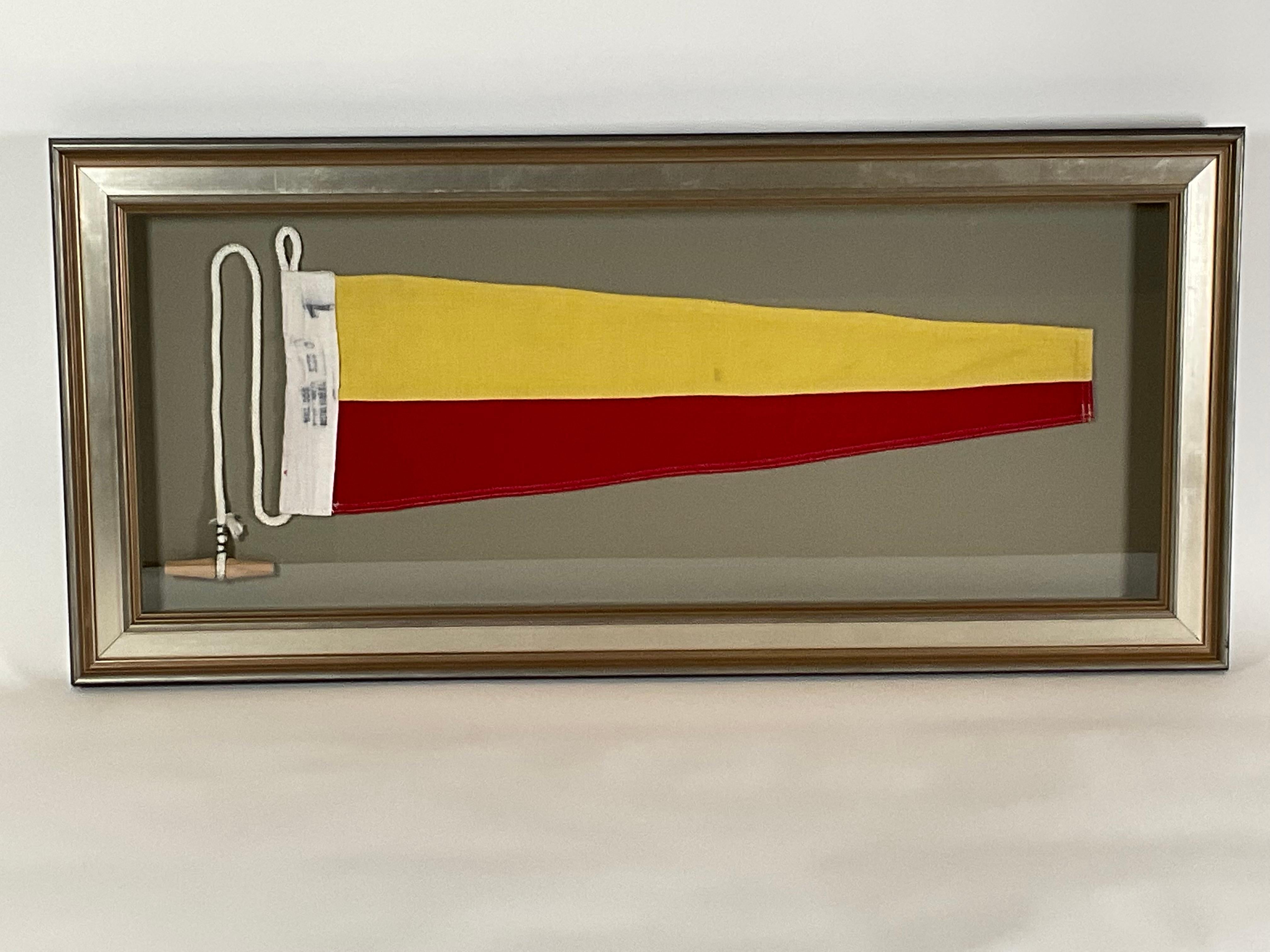 Nautical Signal Flag in Shadowbox Frame In Good Condition For Sale In Norwell, MA