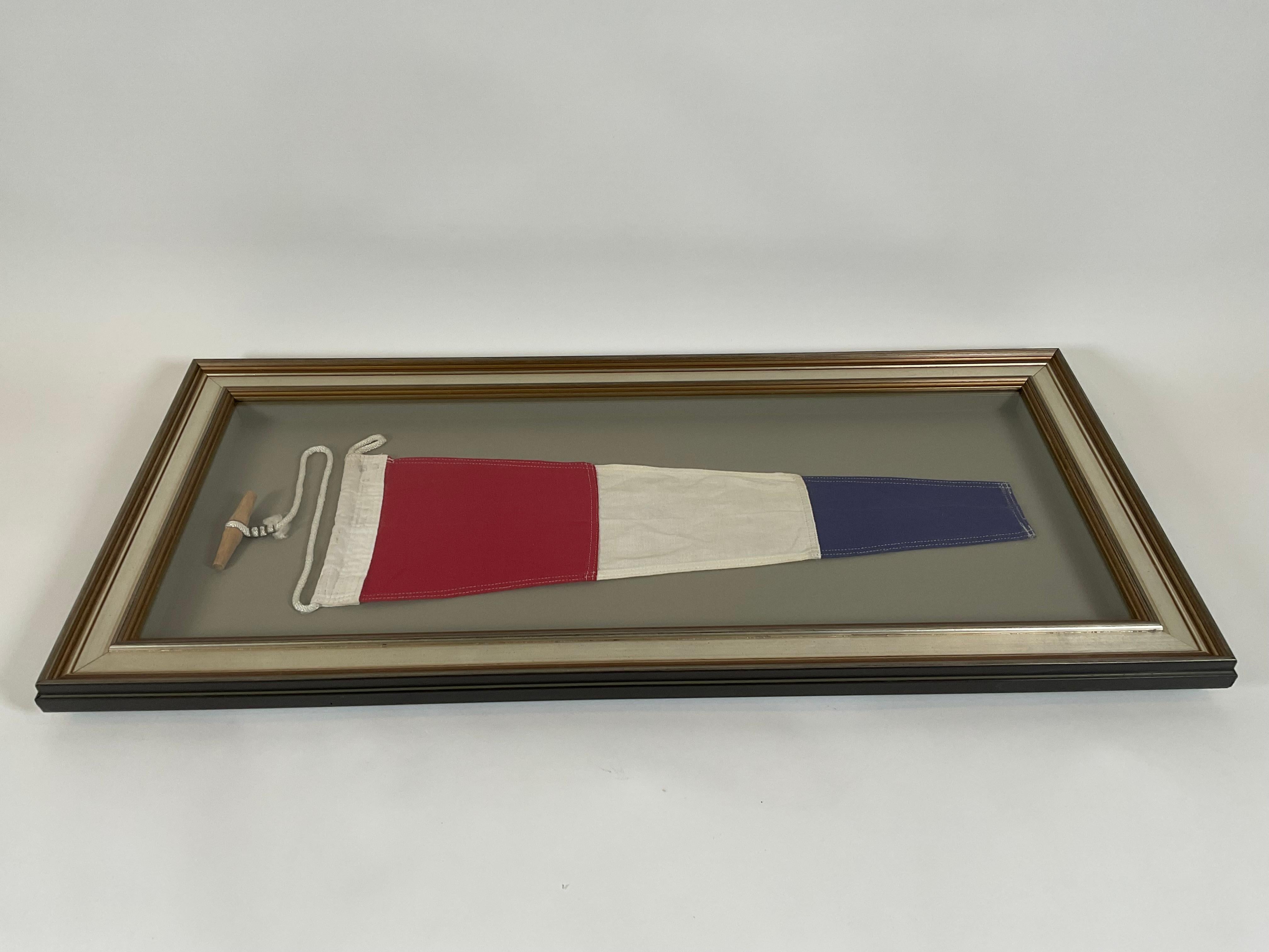 Mid-20th Century Nautical Signal Flag in Shadowbox Frame For Sale