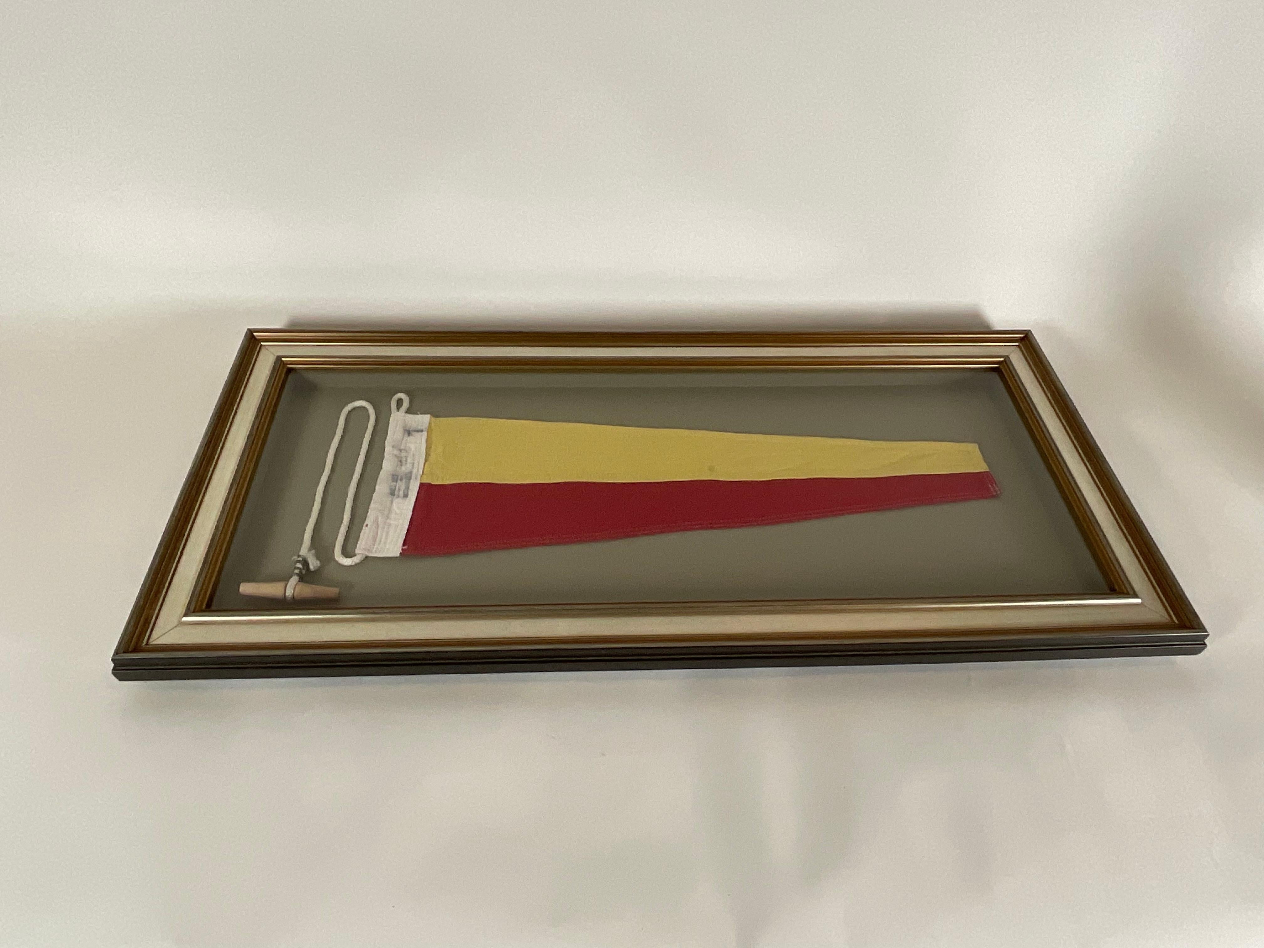 Mid-20th Century Nautical Signal Flag in Shadowbox Frame For Sale