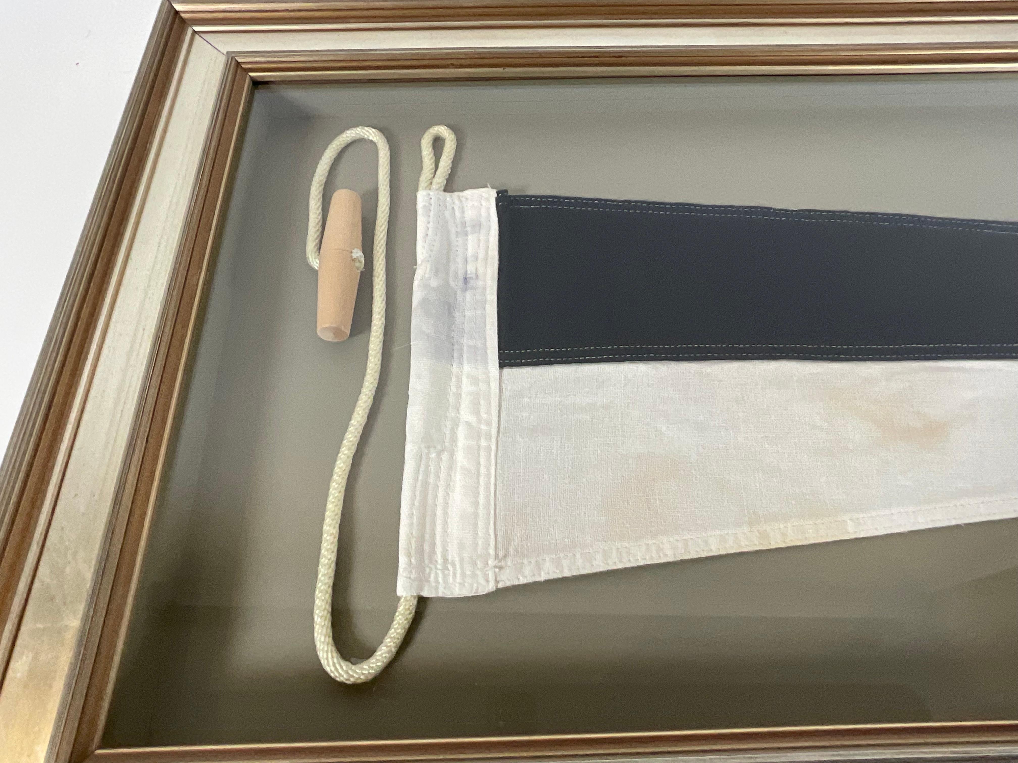 Mid-20th Century Nautical Signal Flag in Shadowbox Frame For Sale