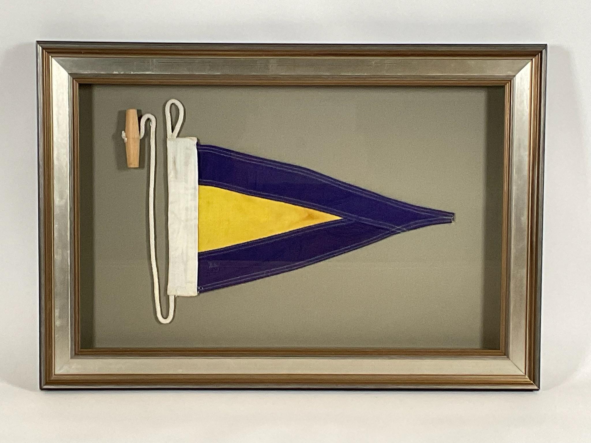 Late 20th Century Nautical Signal Flag In Shadowbox Frame For Sale
