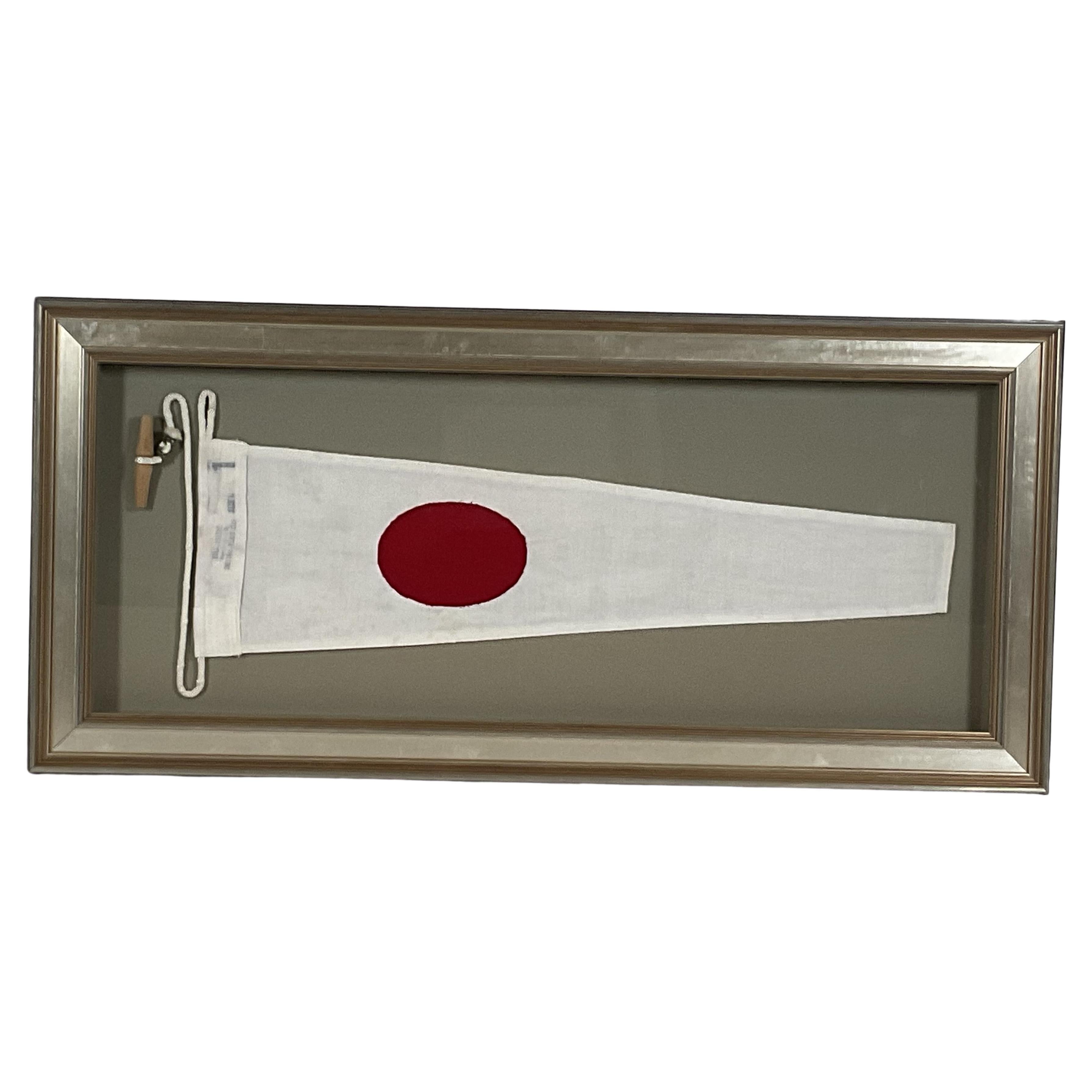 Nautical Signal Flag in Shadowbox Frame For Sale