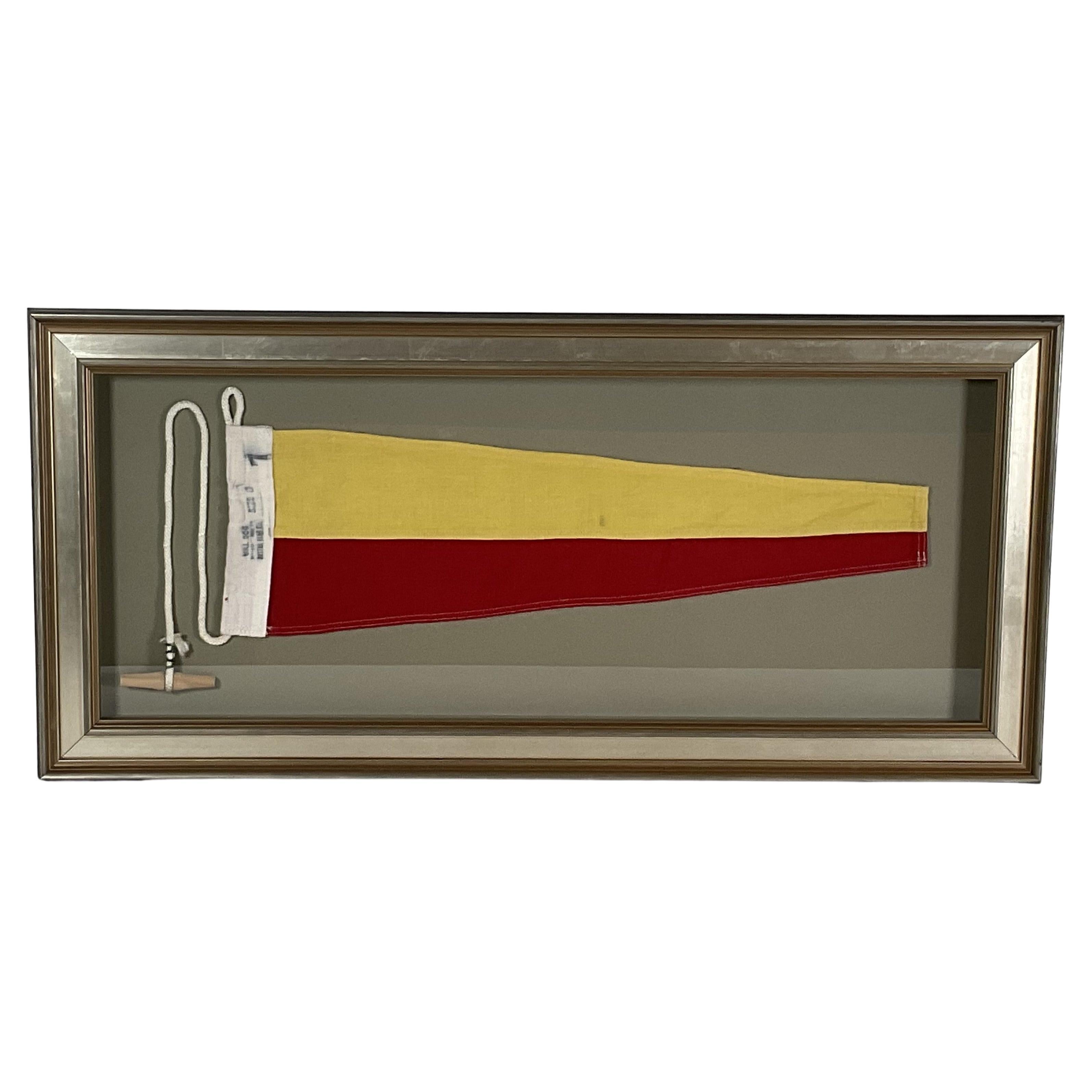 Nautical Signal Flag in Shadowbox Frame For Sale