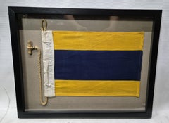 Nautical Signal Flag of Letter "D" in Shadowbox Frame