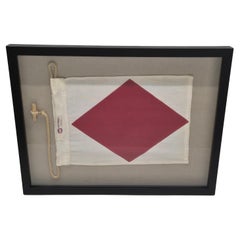 Nautical Signal Flag of Letter "F", "FOXTROT" in Shadowbox Frame