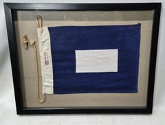 Nautical Signal Flag of Letter "P" in Shadowbox Frame