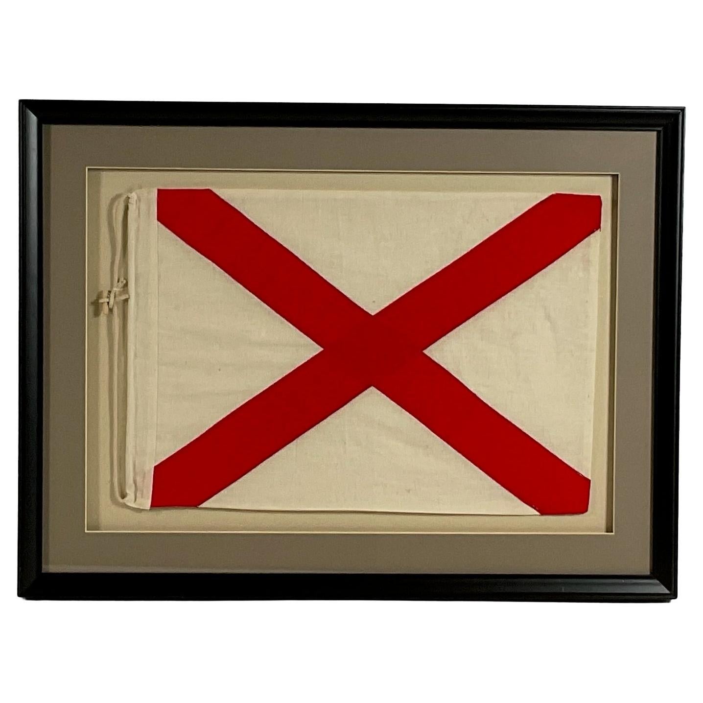 Nautical Signal Flag with Rope and Toggle For Sale