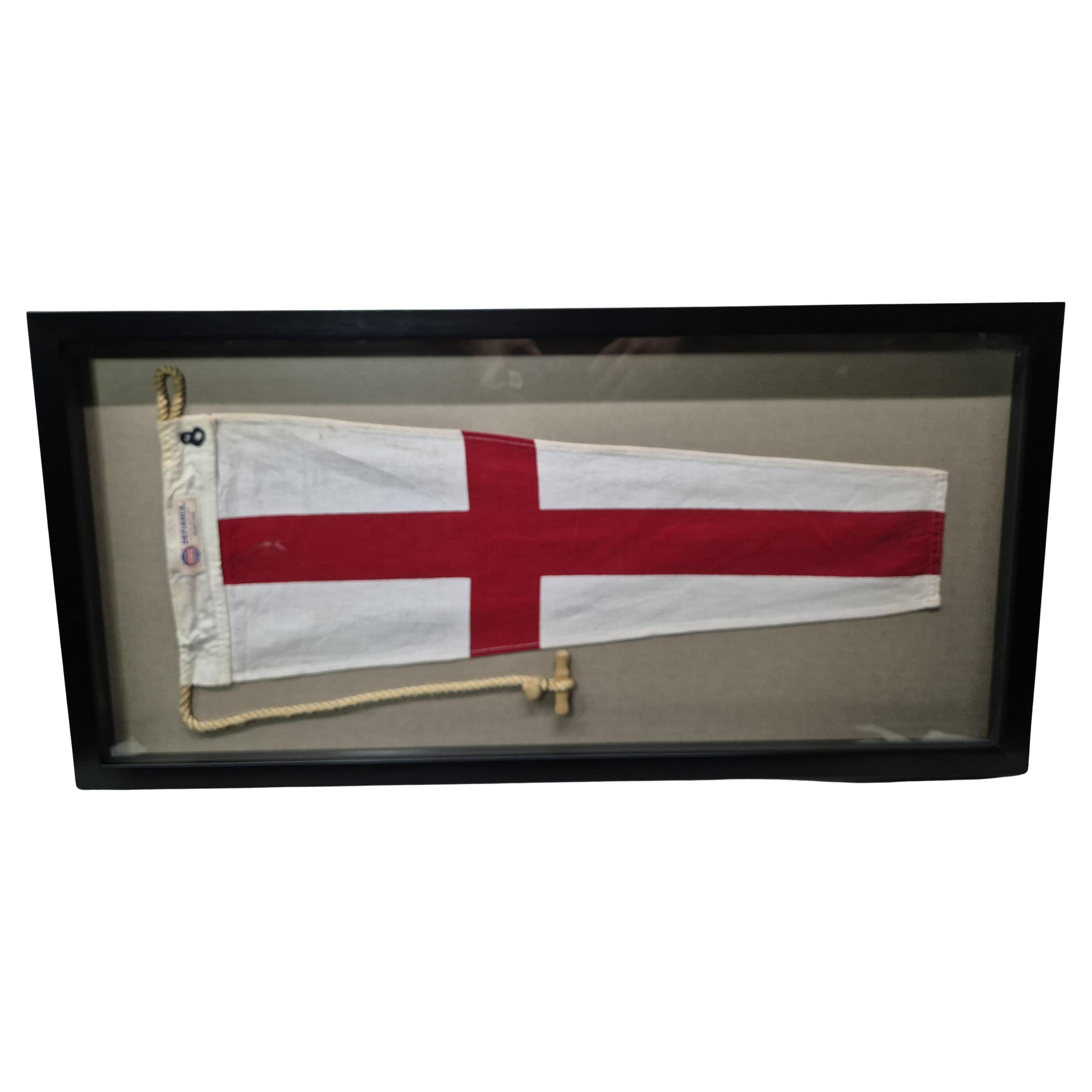 Nautical Signal Pennant for Numeral "EIGHT" in Frame