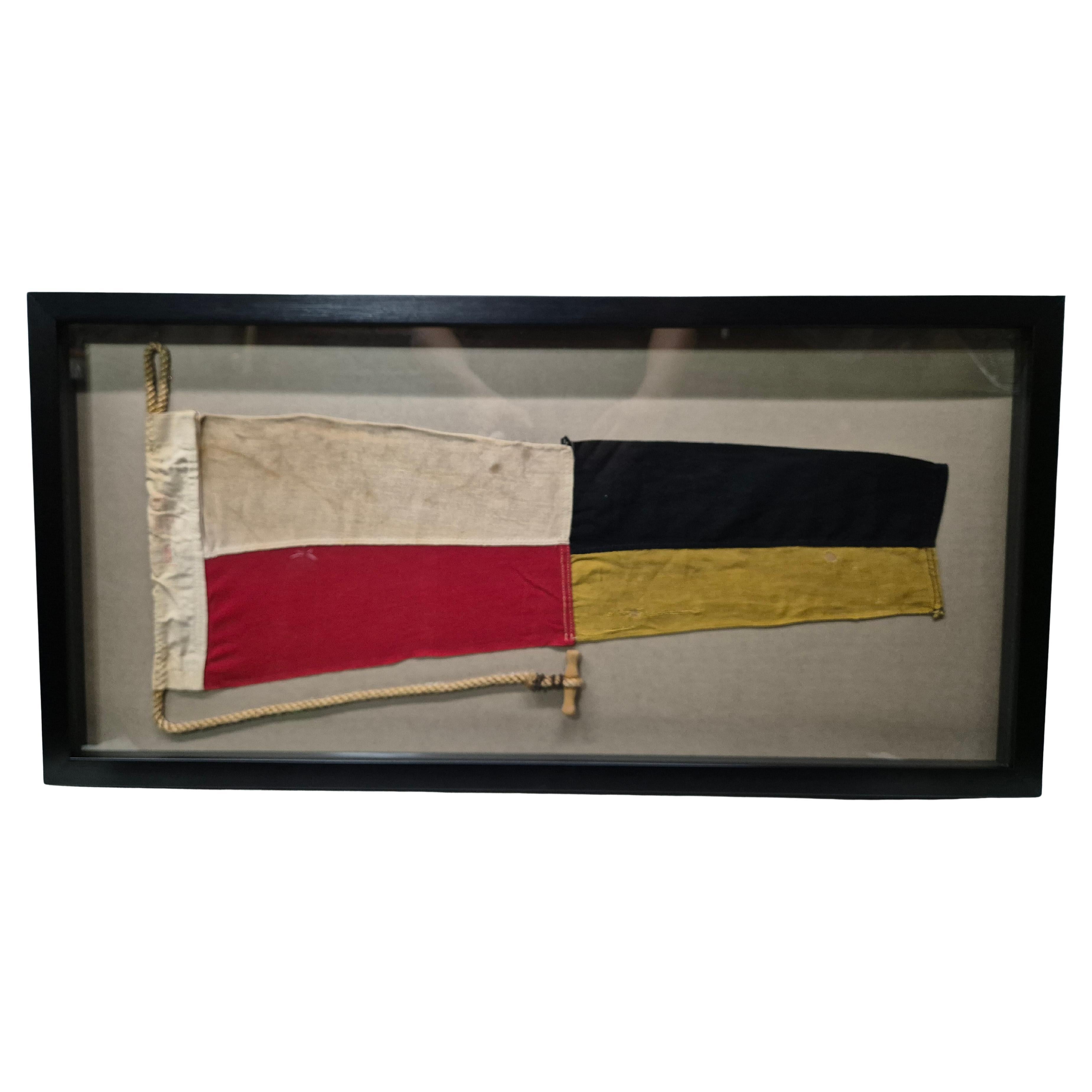 Nautical Signal Pennant for Numeral "NINE" in Frame