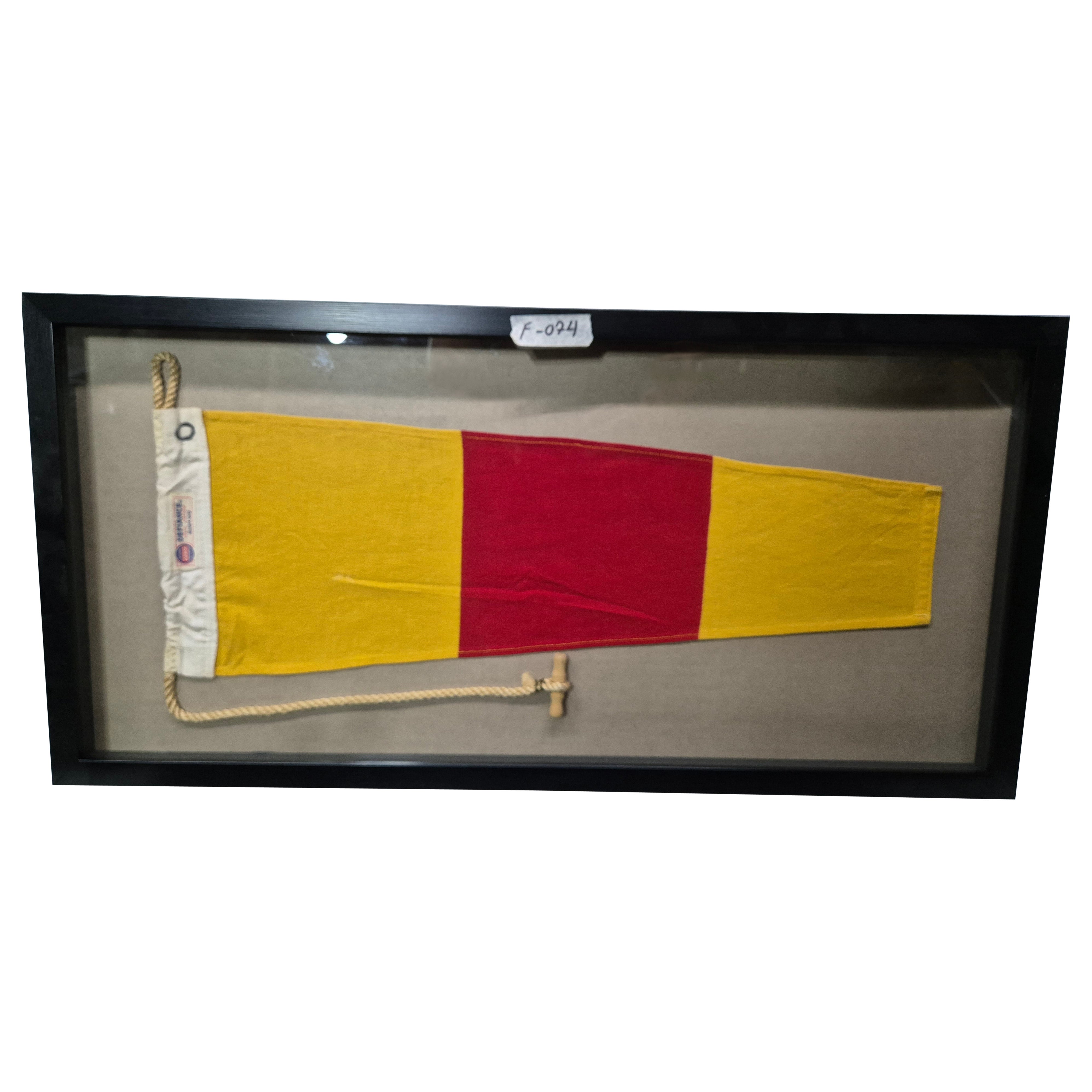Nautical Signal Pennant for Numeral "ZERO" in Frame
