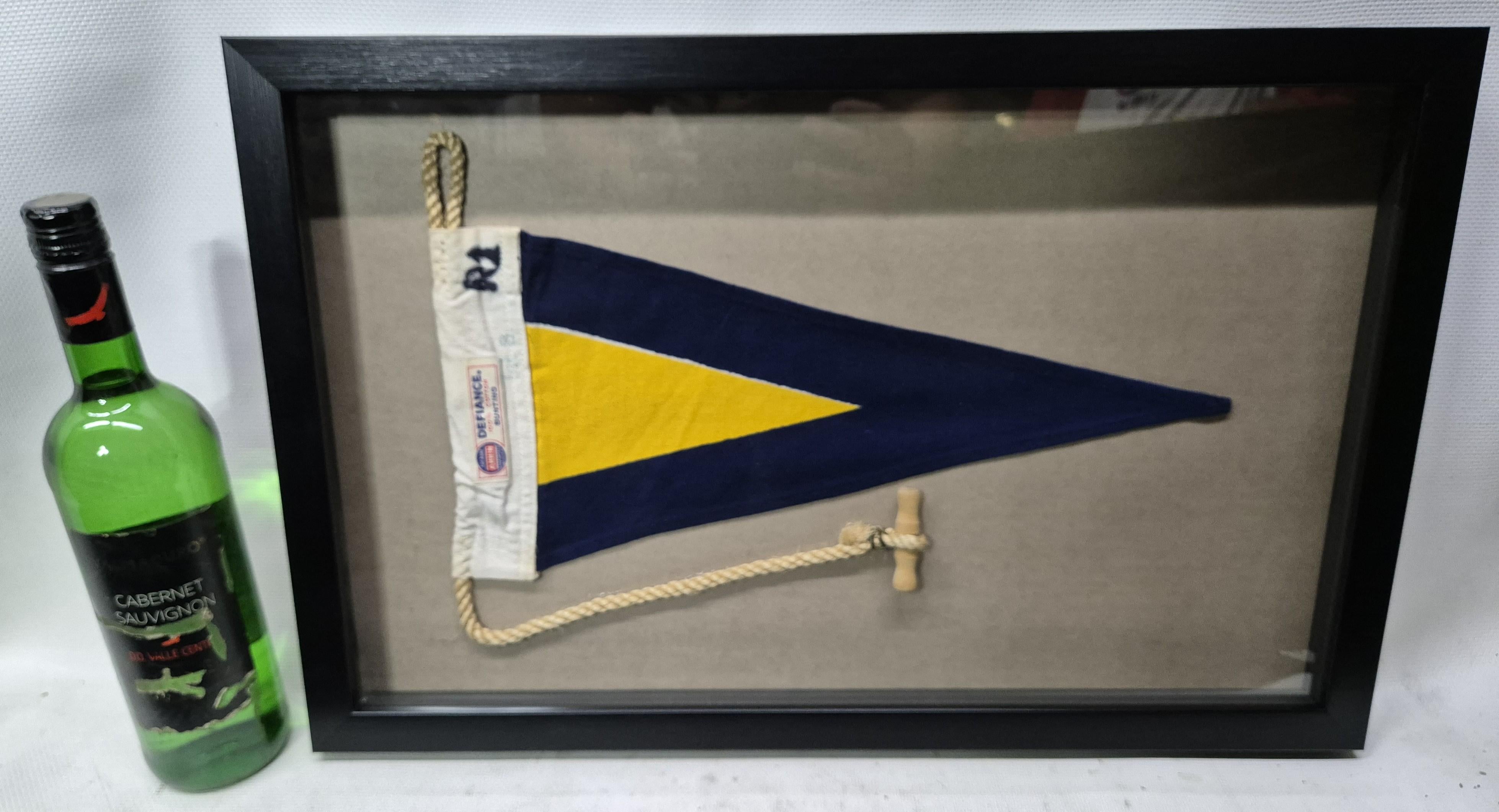 North American Nautical Signal Pennant in Shadowbox Frame For Sale