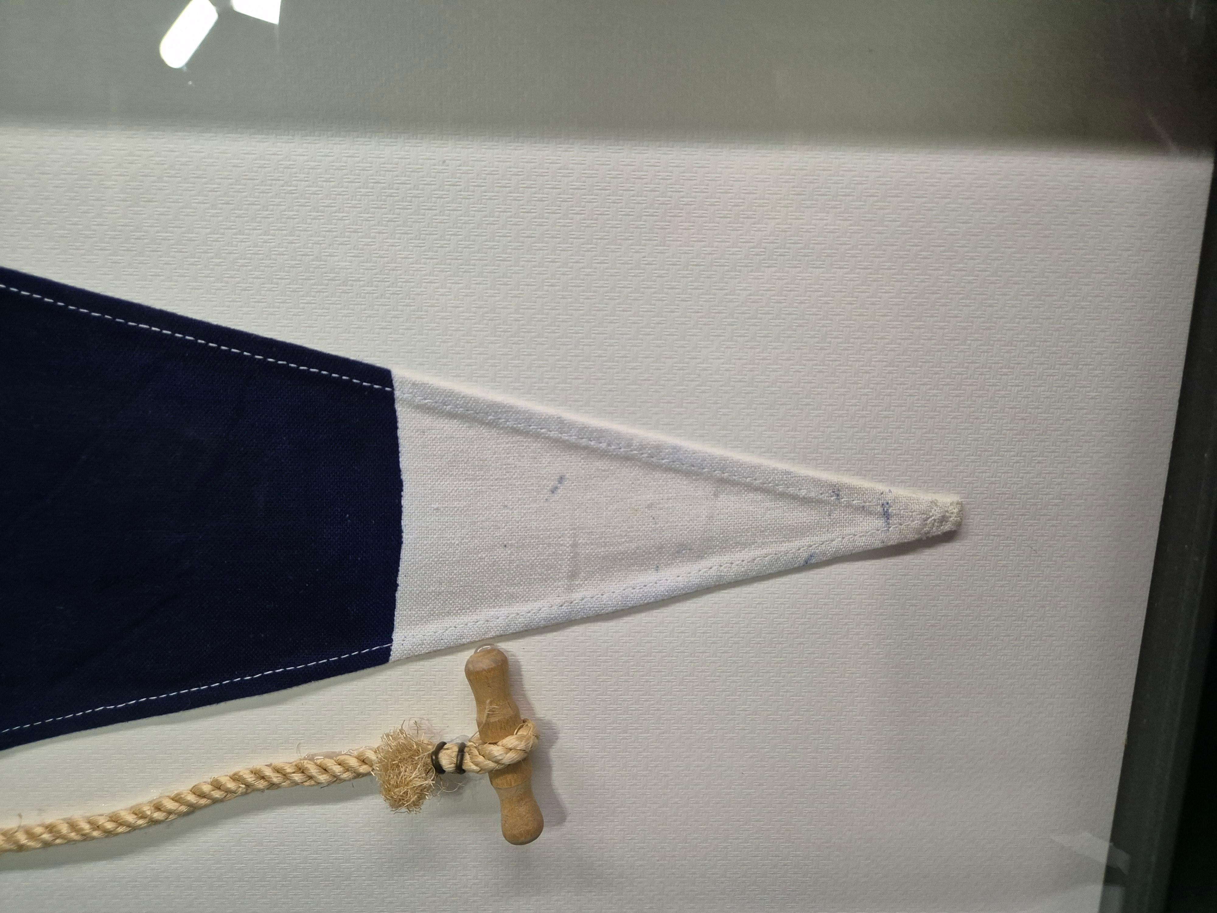 Coton Fanion de signalisation nautique dans un cadre Shadowbox en vente