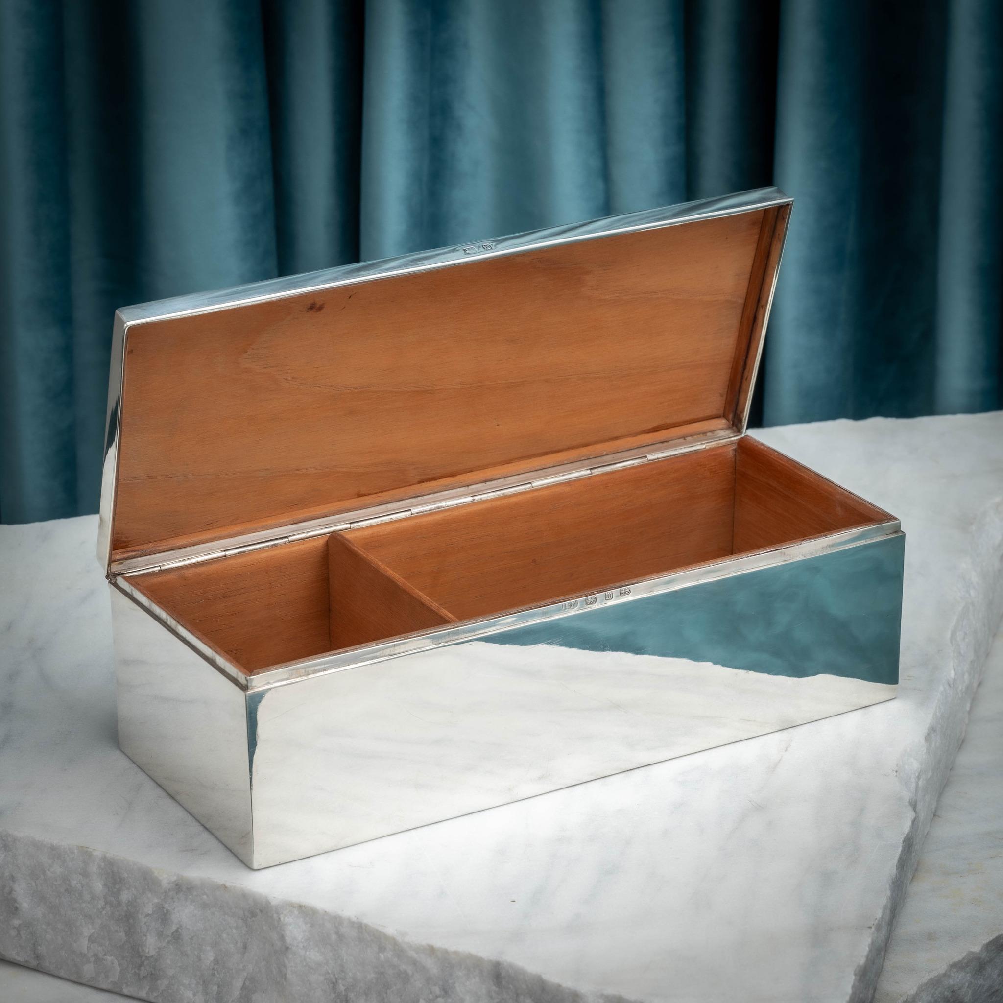 Late 19th Century Nautical Silver Cigar Box, Hallmarked Birmingham 1896