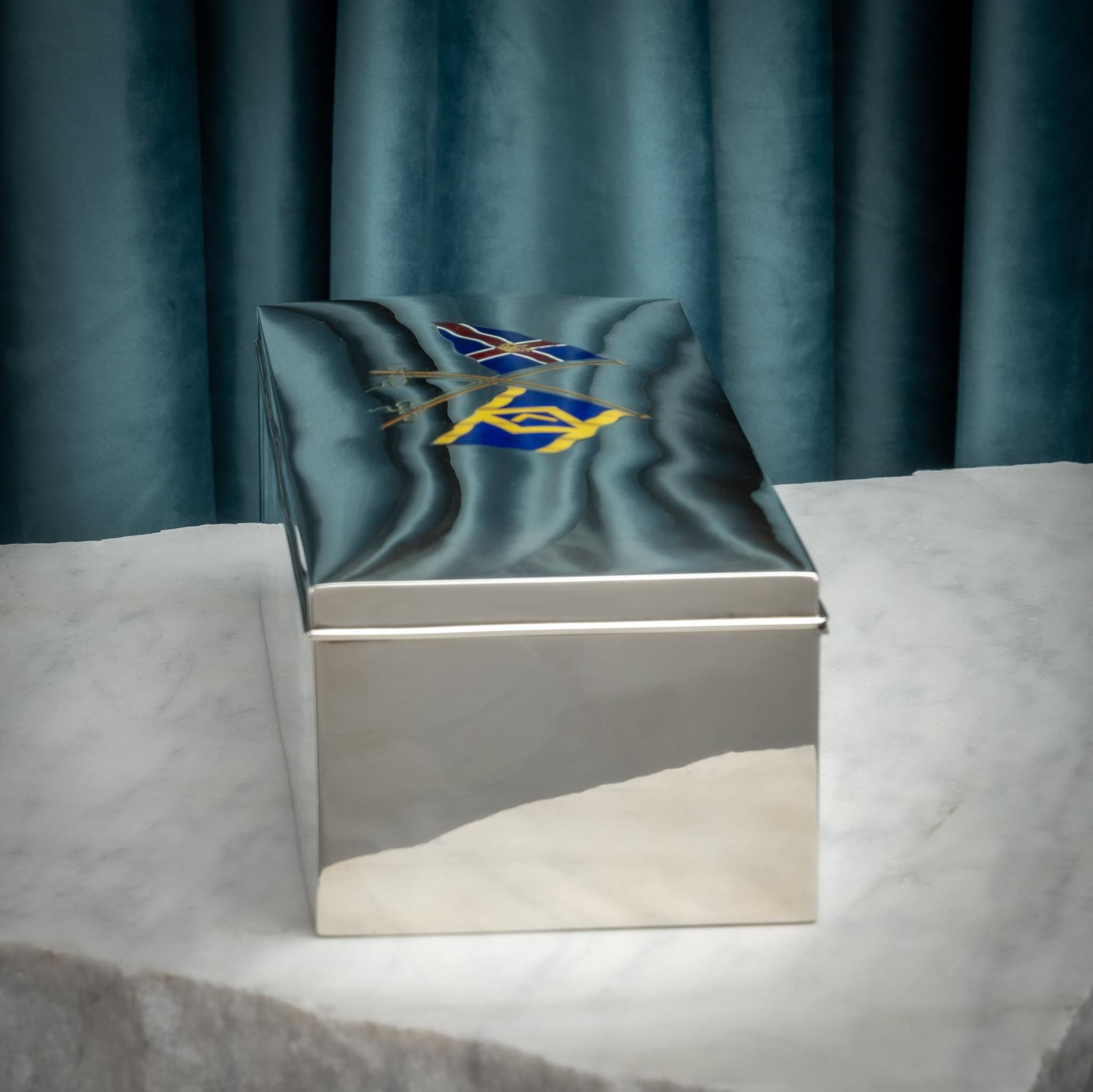 Nautical Silver Cigar Box, Hallmarked Birmingham 1896 1
