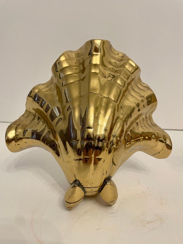 Nautical Solid Brass Seashell Bookends For Sale at 1stDibs nautical
