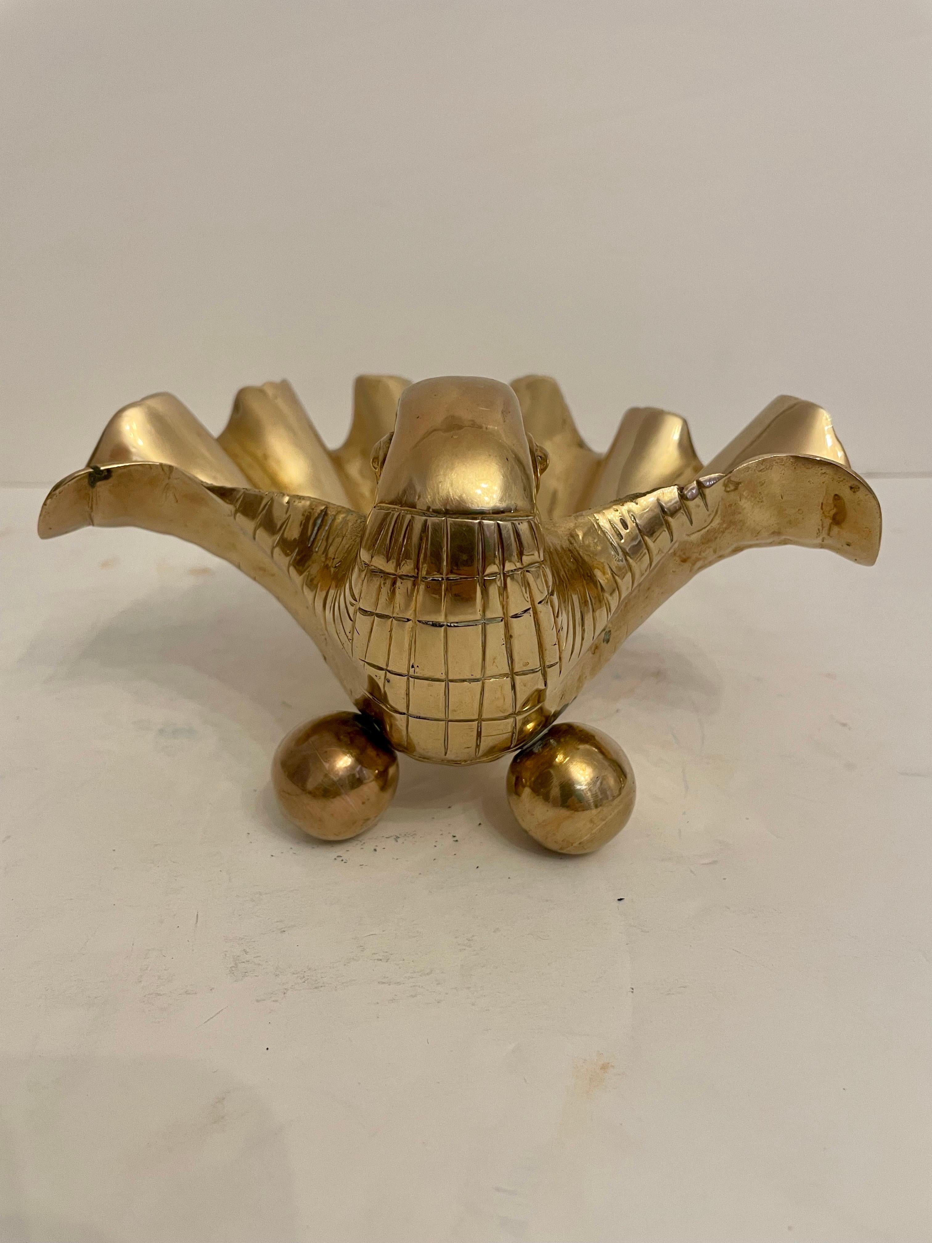 Korean Nautical Solid Brass Seashell Bookends For Sale