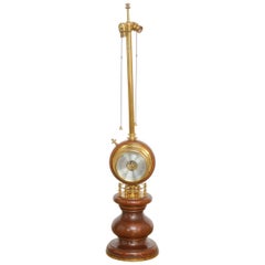 Vintage Nautical Style Clock Barometer Table Lamp by Stiffel