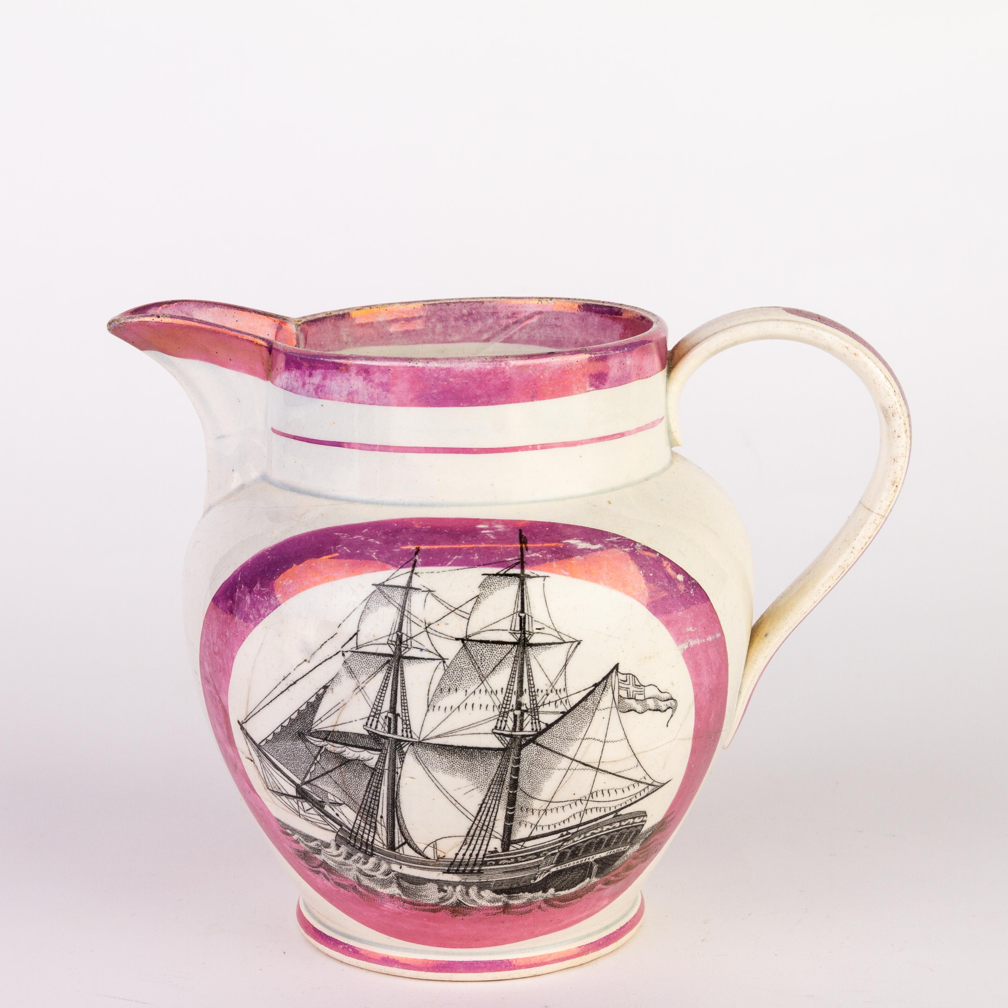 Nautical Sunderland Lustreware Mug 19th Century  In Good Condition In Nottingham, GB