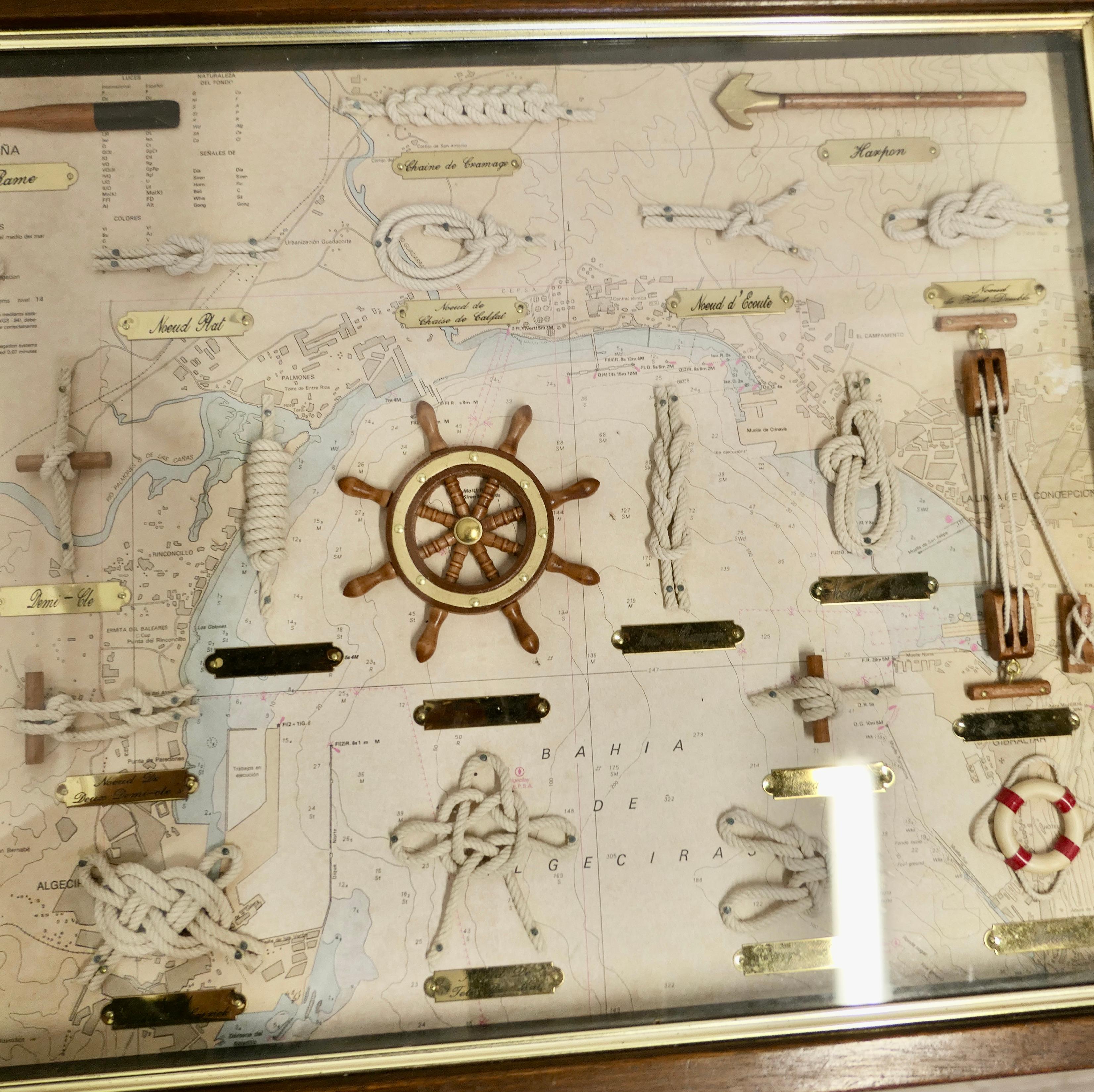 Nautisches Thema Schattenkasten in Form eines Butlers-Tabletts Ein großartiges dekoratives Stück (Ende des 20. Jahrhunderts) im Angebot