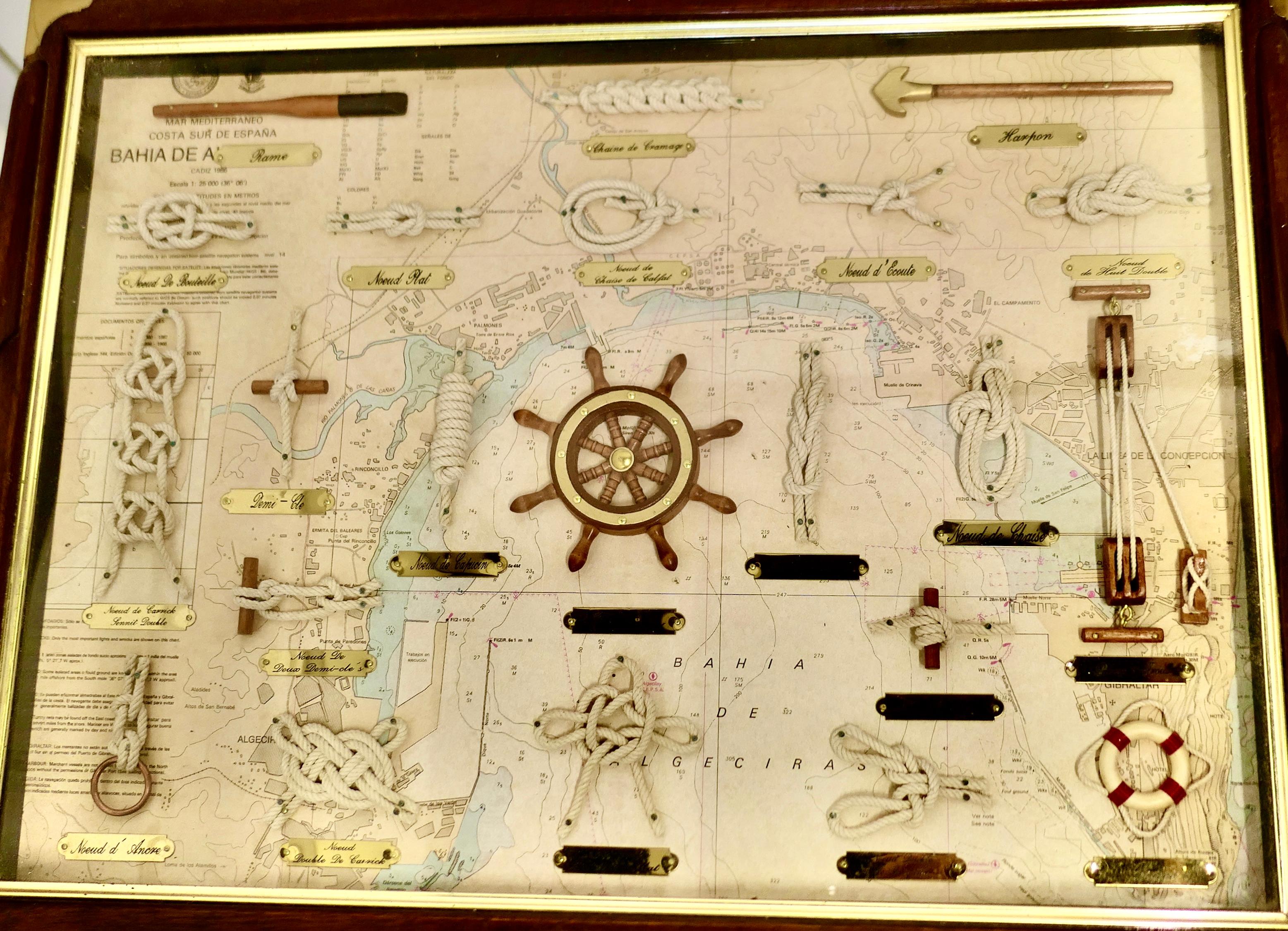 Nautisches Thema Schattenkasten in Form eines Butlers-Tabletts Ein großartiges dekoratives Stück im Angebot 3
