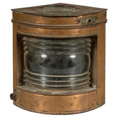 Nautical Tung Woo Starboard Ship Navigation Copper Lantern with Label
