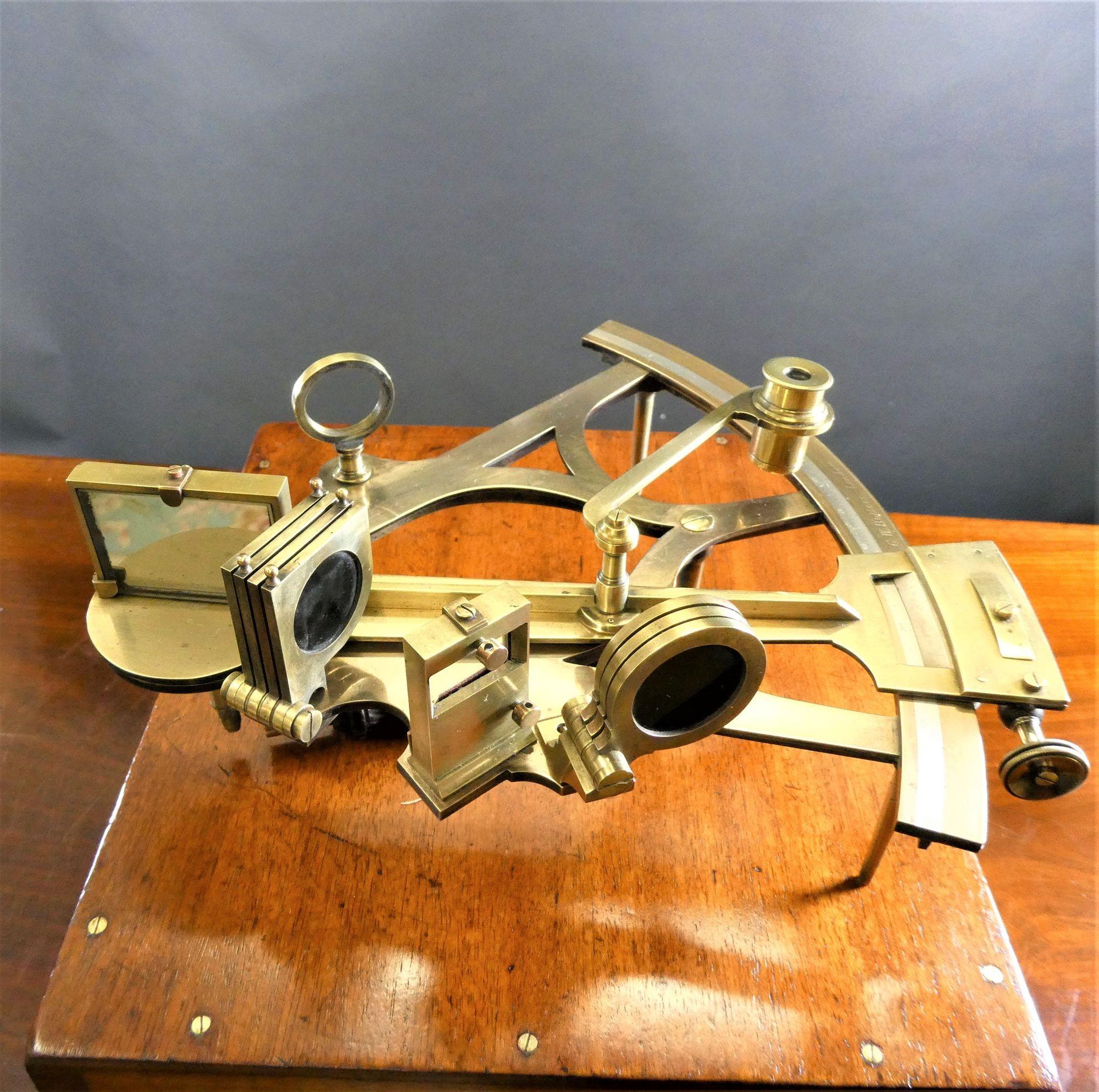 Brass Nautical Vernier Sextant, G.W.Butters, London For Sale