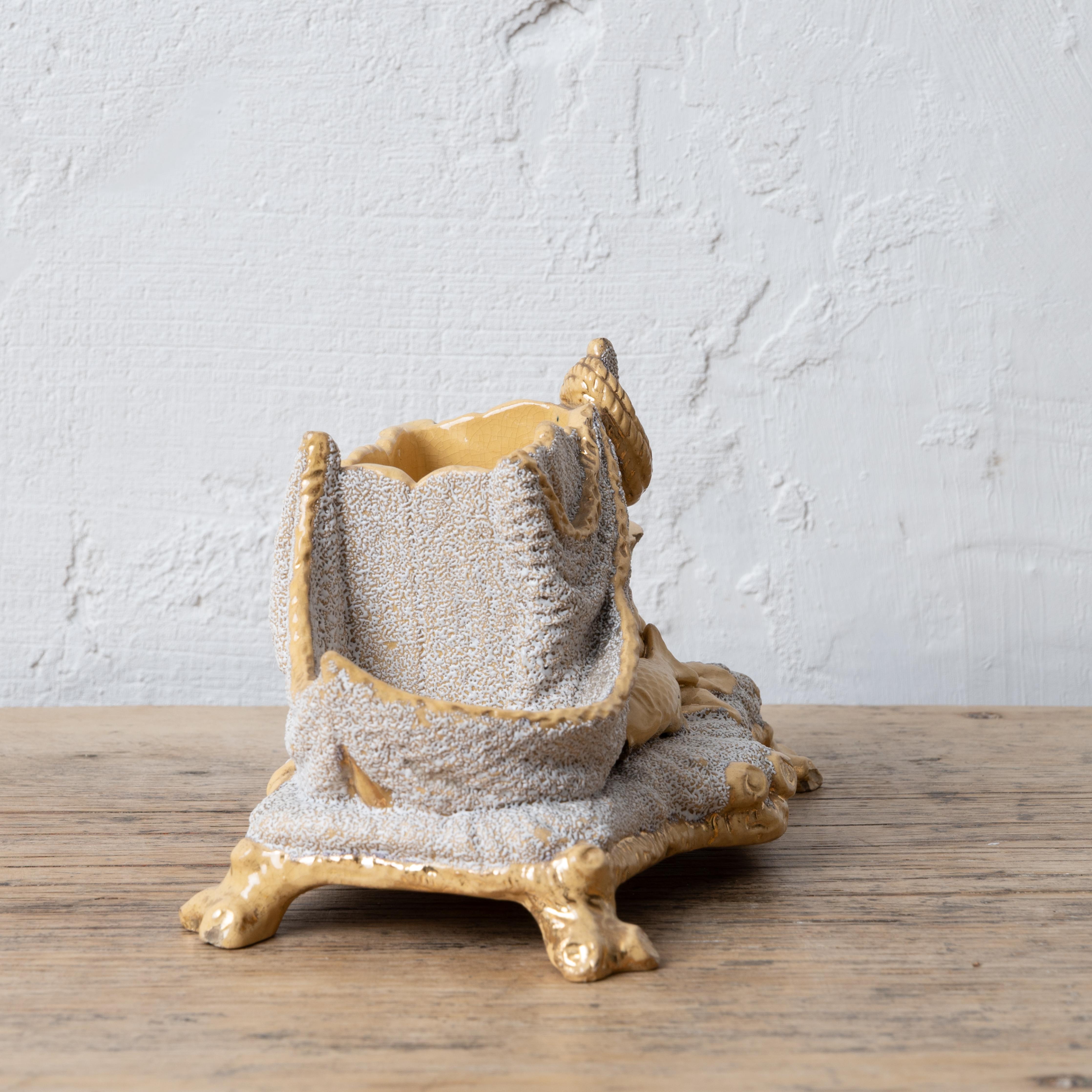 Nautical Yellowware Smoking Stand, Alemania, Siglo XIX en venta 5