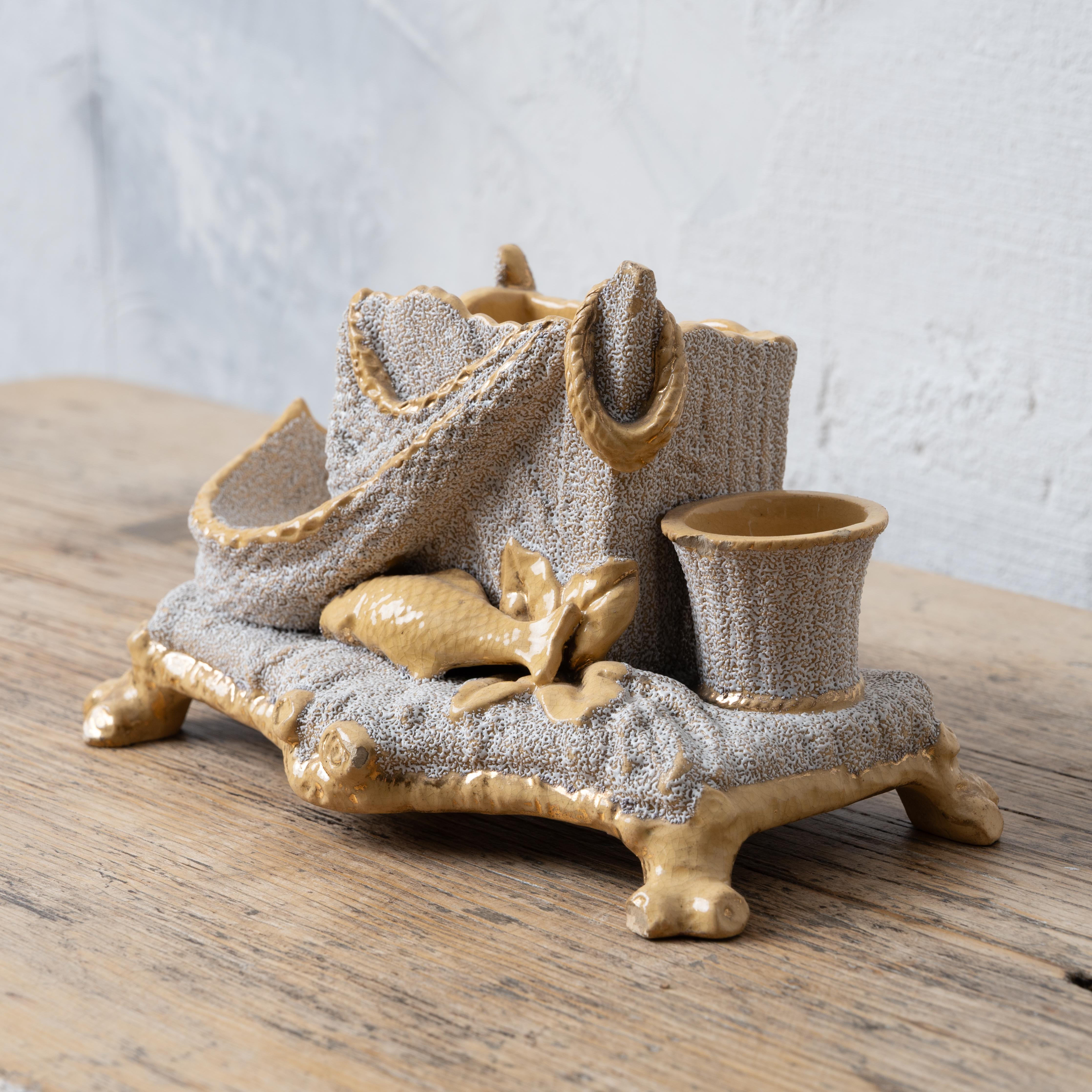 Nautical Yellowware Smoking Stand, Alemania, Siglo XIX Alemán en venta