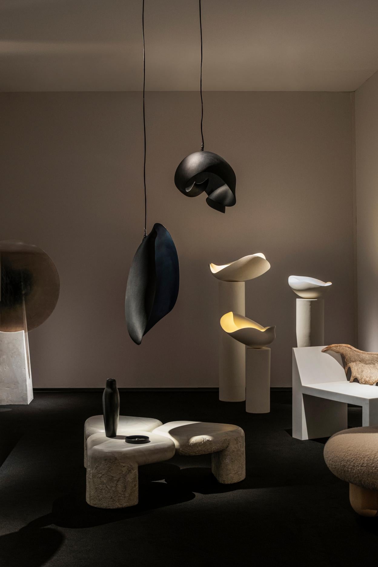 Muscheln Organische Off-White Minimalistische Keramische Stehlampe von Elsa Foulon im Angebot 11