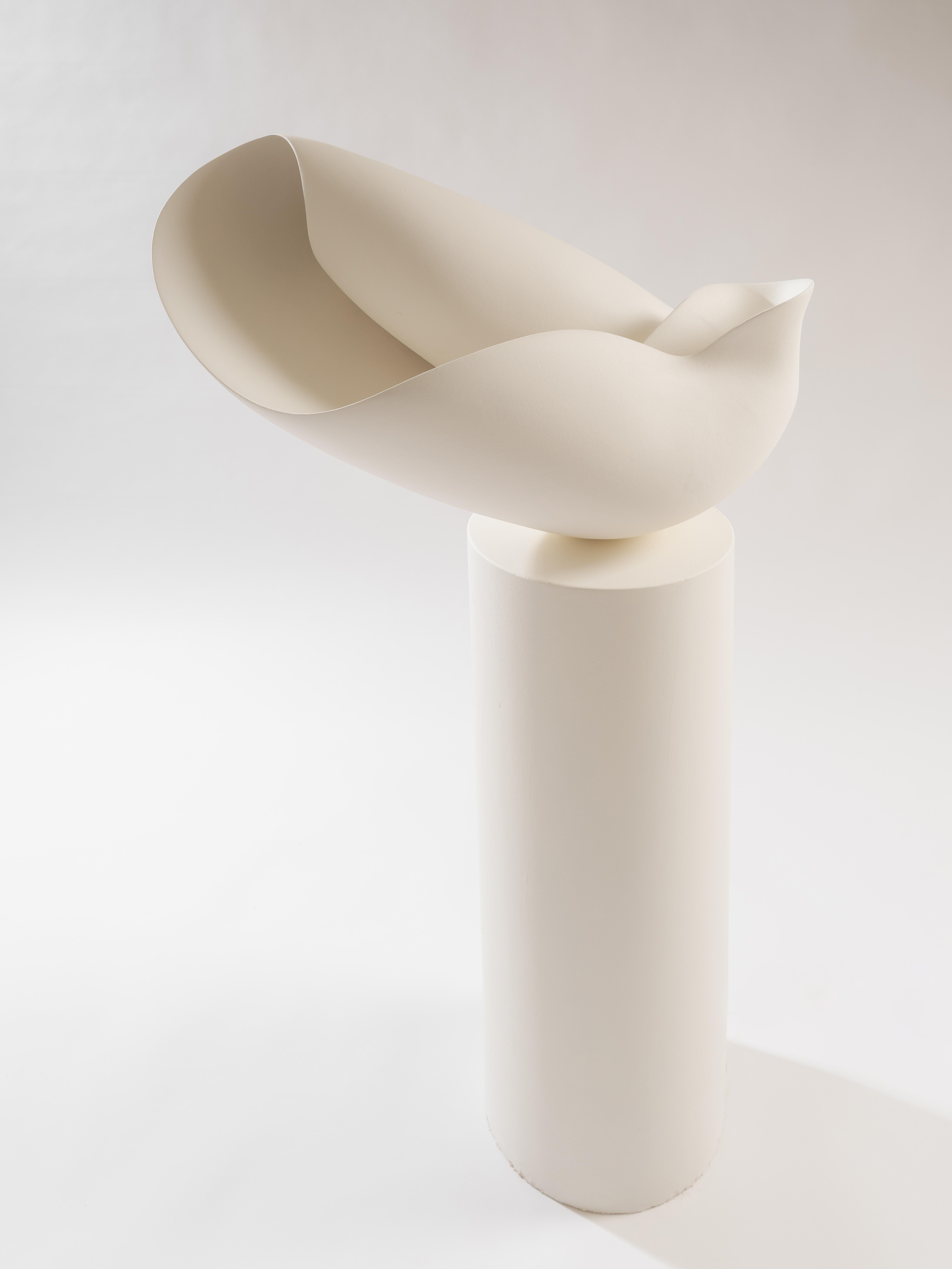 Blumenknospen Organische Off-White Minimalistische Keramik-Stehlampe von Elsa Foulon im Angebot 2
