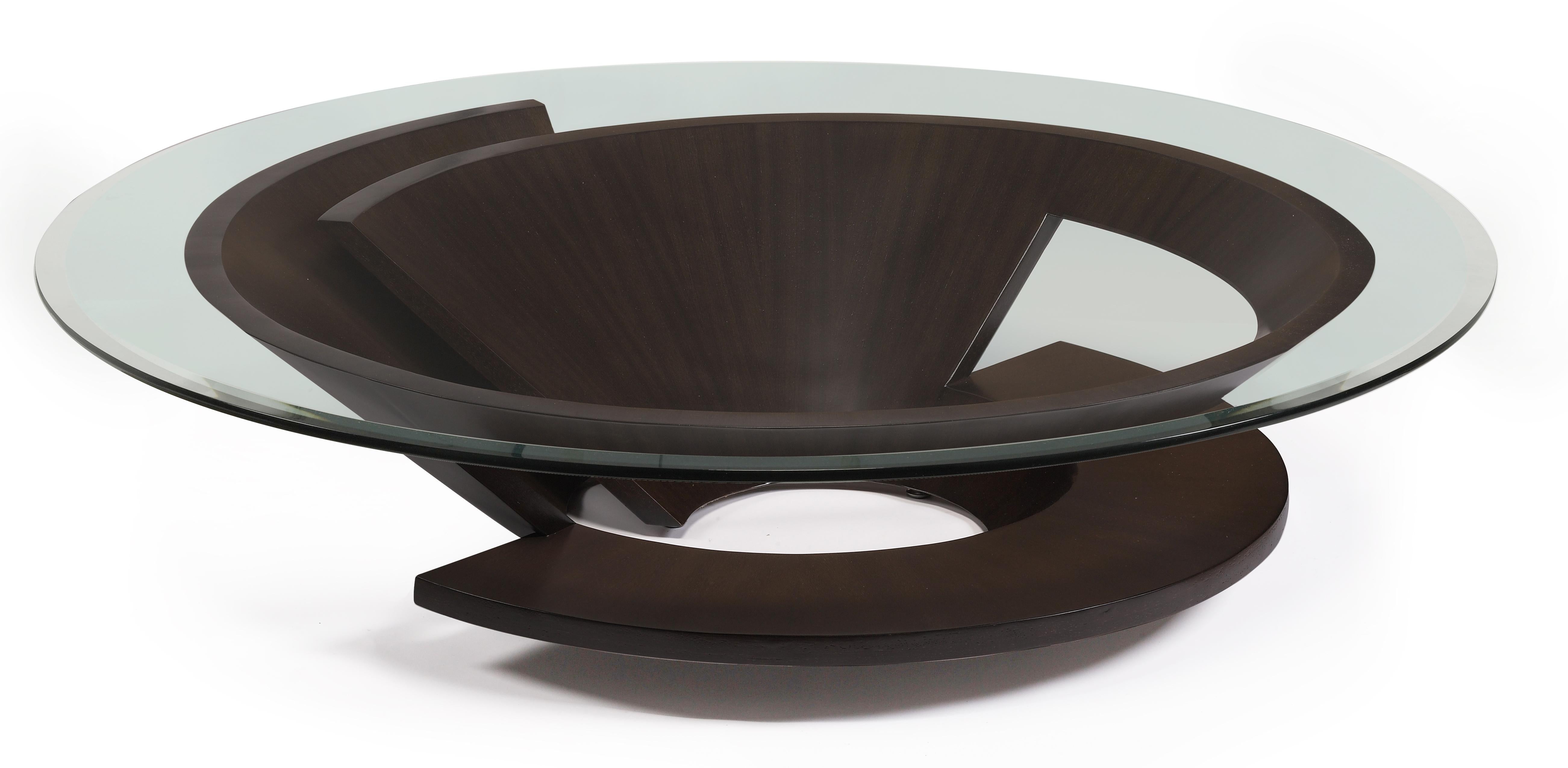 International Style Nautilus Cocktail Table Wenge For Sale