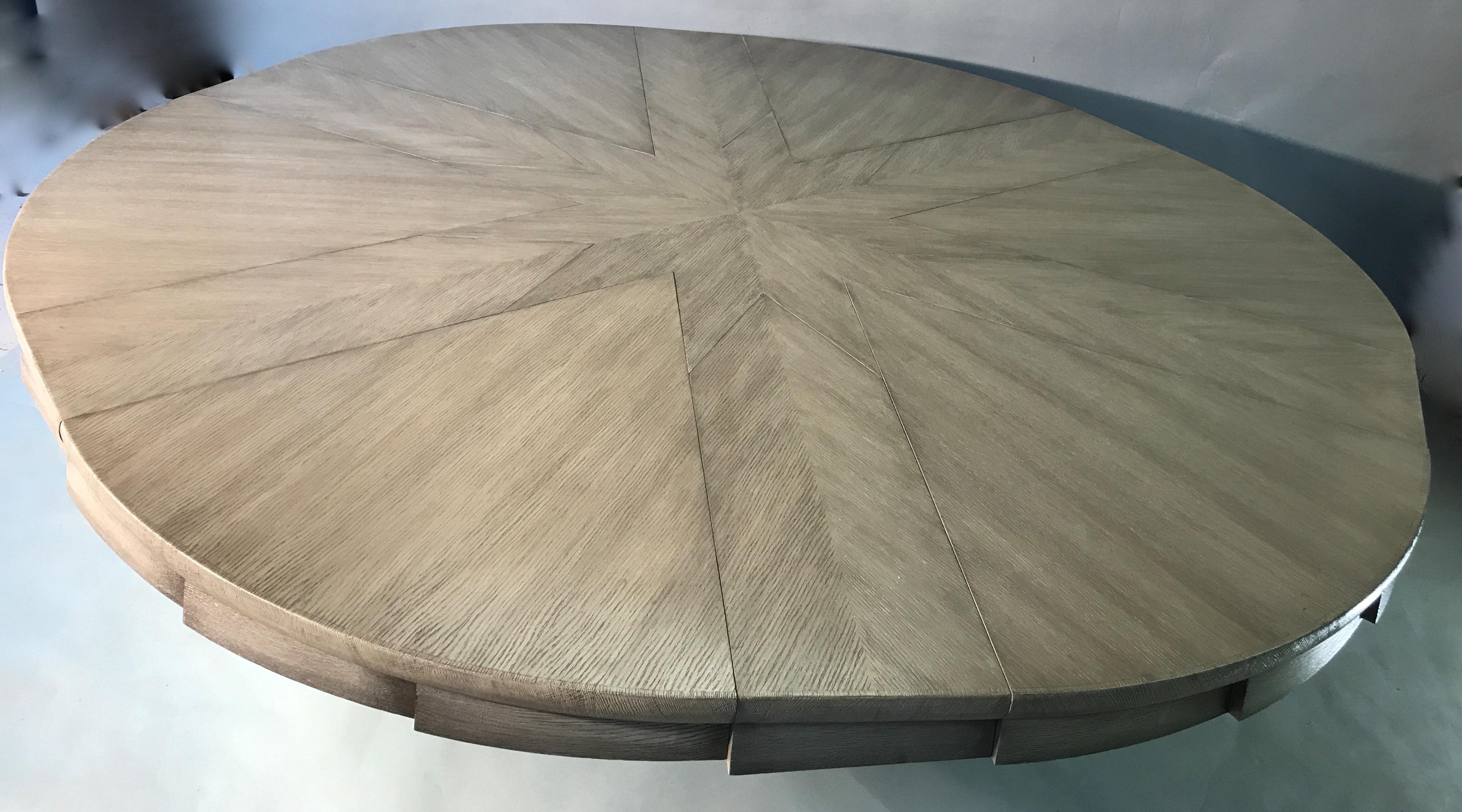 Cerused Nautilus Inspired Expanding Table For Sale