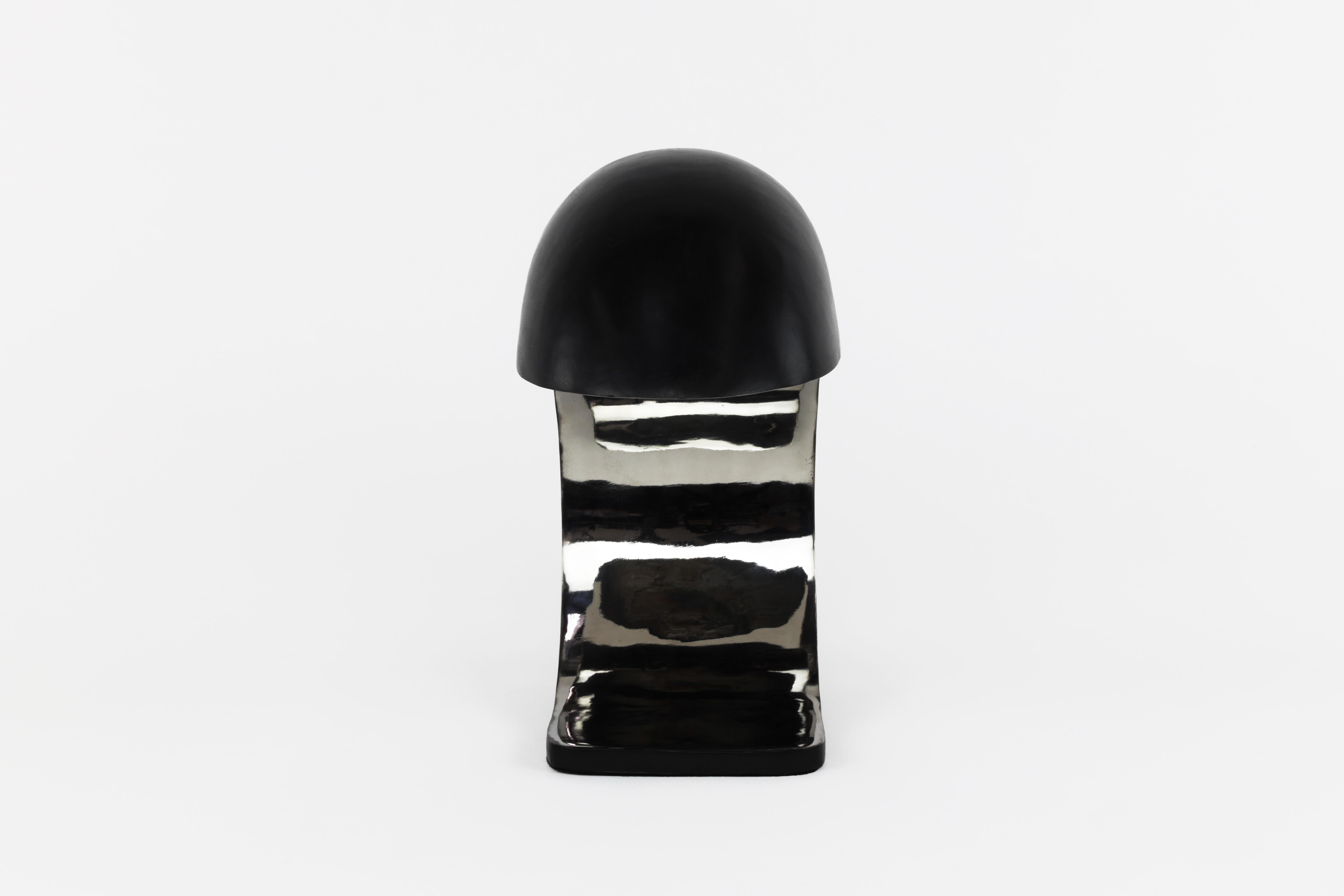 Nautilus-Lampe, mittelgroß, Edelstahlguss, signiert von Christopher Kreiling (Moderne der Mitte des Jahrhunderts) im Angebot