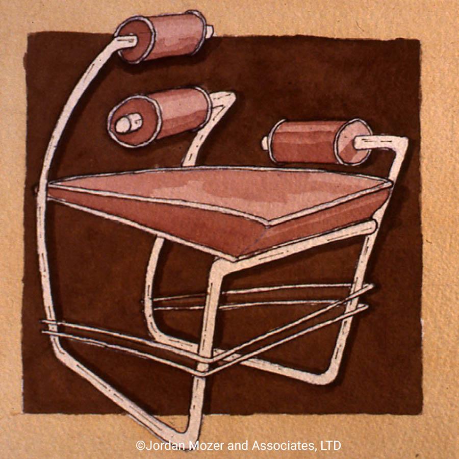 20th Century Nautilus Leather Lounge Chair, Powder Coated Steel, Jordan Mozer, USA 1985/2015 For Sale